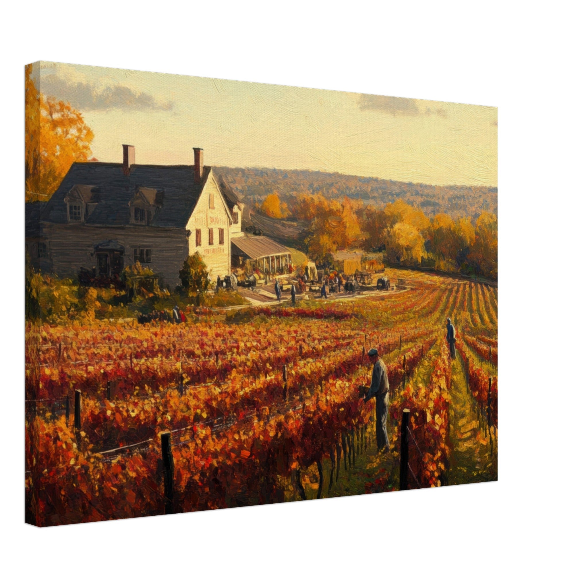 Canvas Landscape - Autumn Vineyard Harvest A picturesque vineyards 3 - Shop Ai Art WebShop - Digital Art online Store