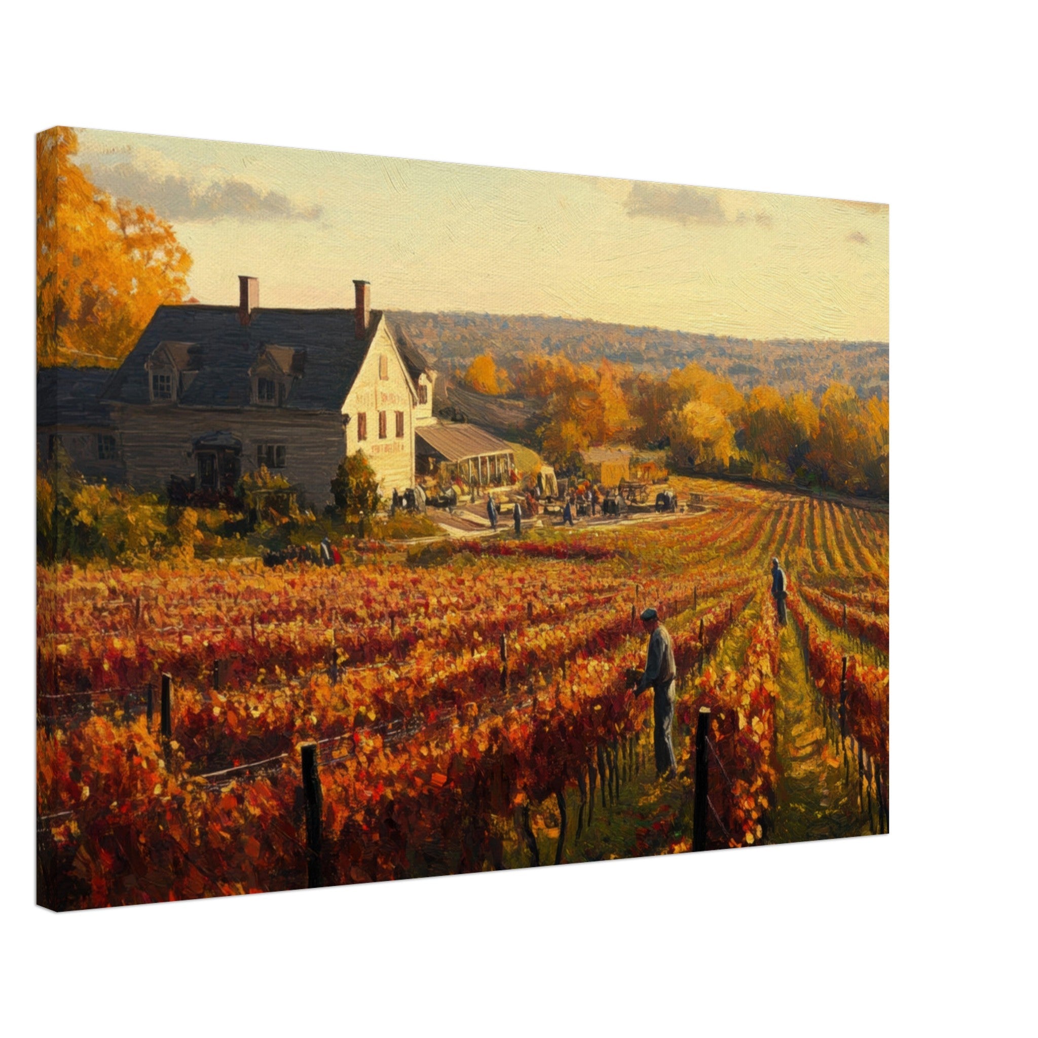 Canvas Landscape - Autumn Vineyard Harvest A picturesque vineyards 3 - Shop Ai Art WebShop - Digital Art online Store
