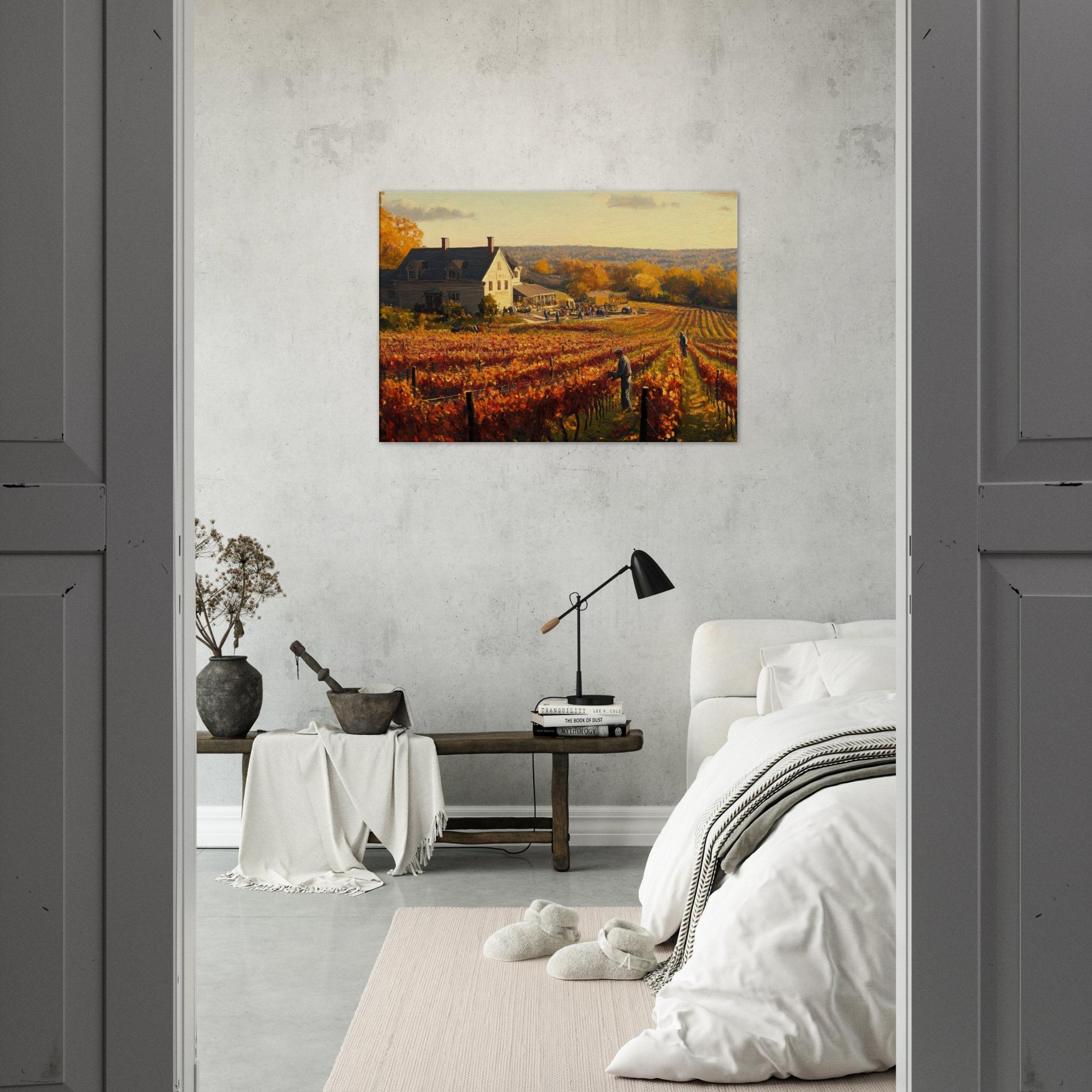 Canvas Landscape - Autumn Vineyard Harvest A picturesque vineyards 3 - Shop Ai Art WebShop - Digital Art online Store