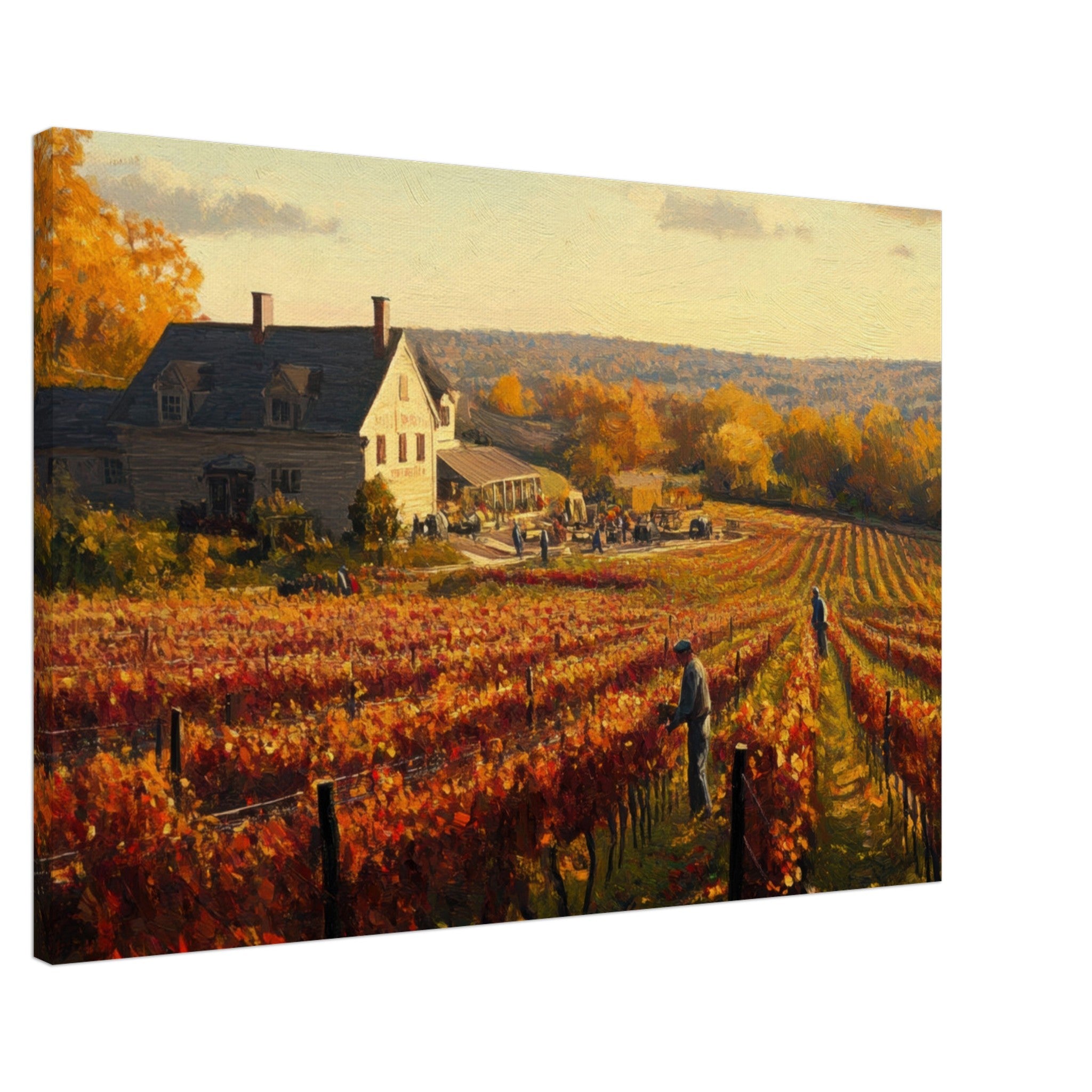 Canvas Landscape - Autumn Vineyard Harvest A picturesque vineyards 3 - Shop Ai Art WebShop - Digital Art online Store