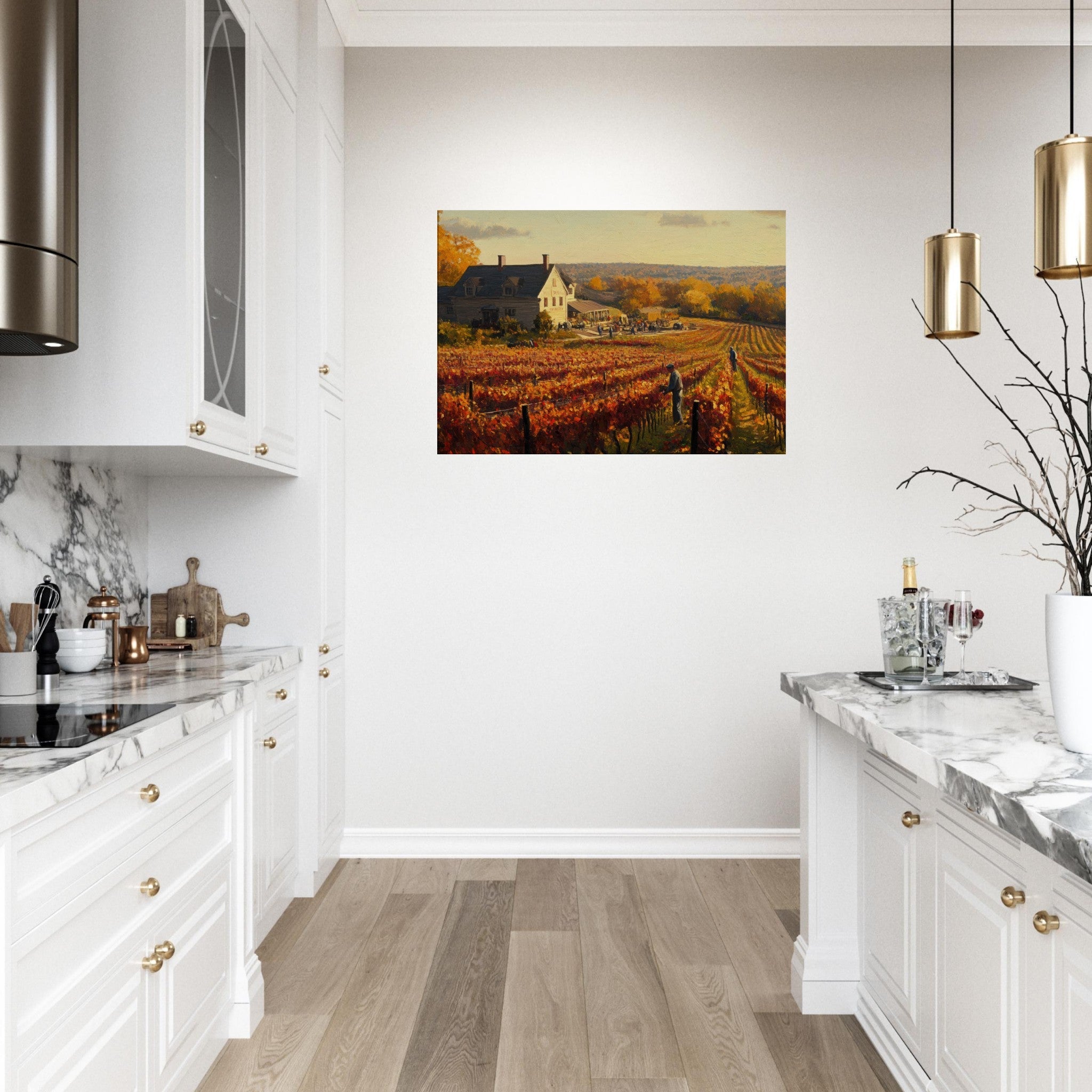 Canvas Landscape - Autumn Vineyard Harvest A picturesque vineyards 3 - Shop Ai Art WebShop - Digital Art online Store