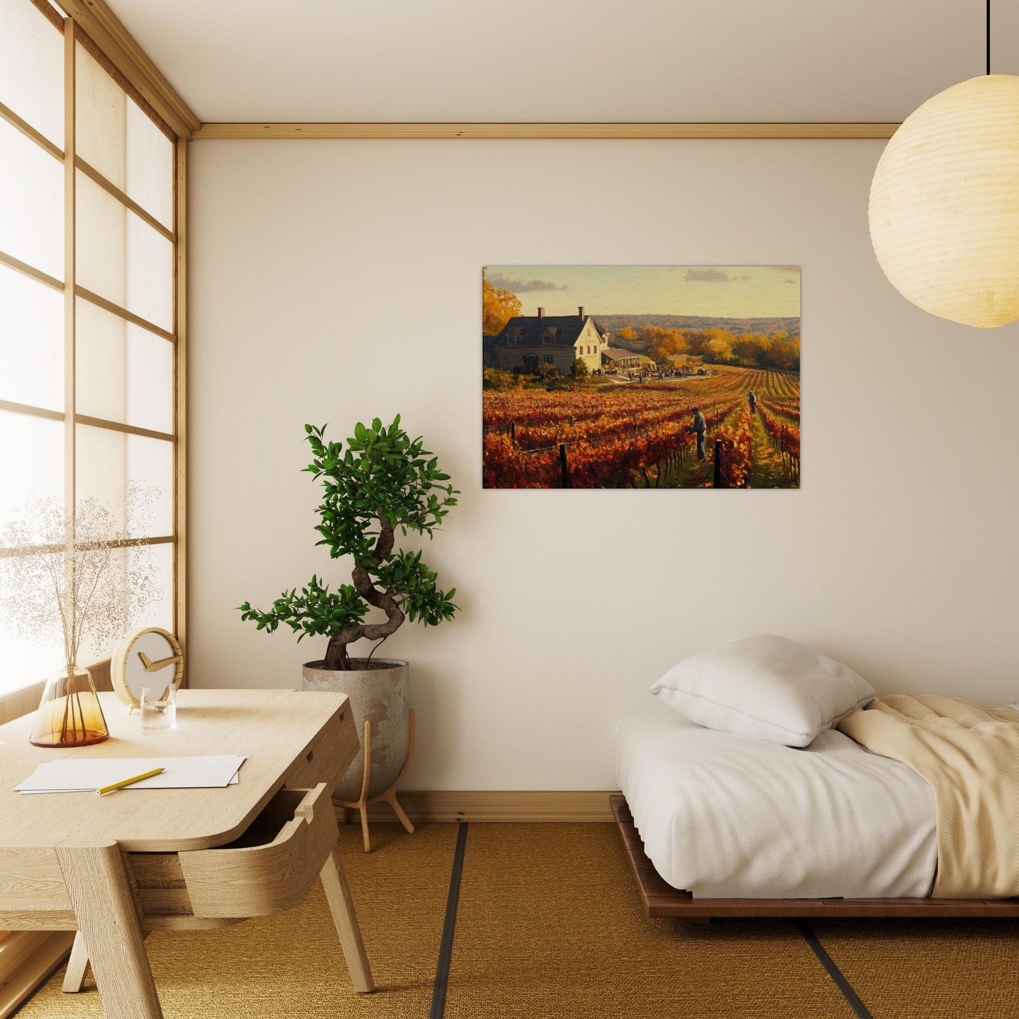 Canvas Landscape - Autumn Vineyard Harvest A picturesque vineyards 3 - Shop Ai Art WebShop - Digital Art online Store