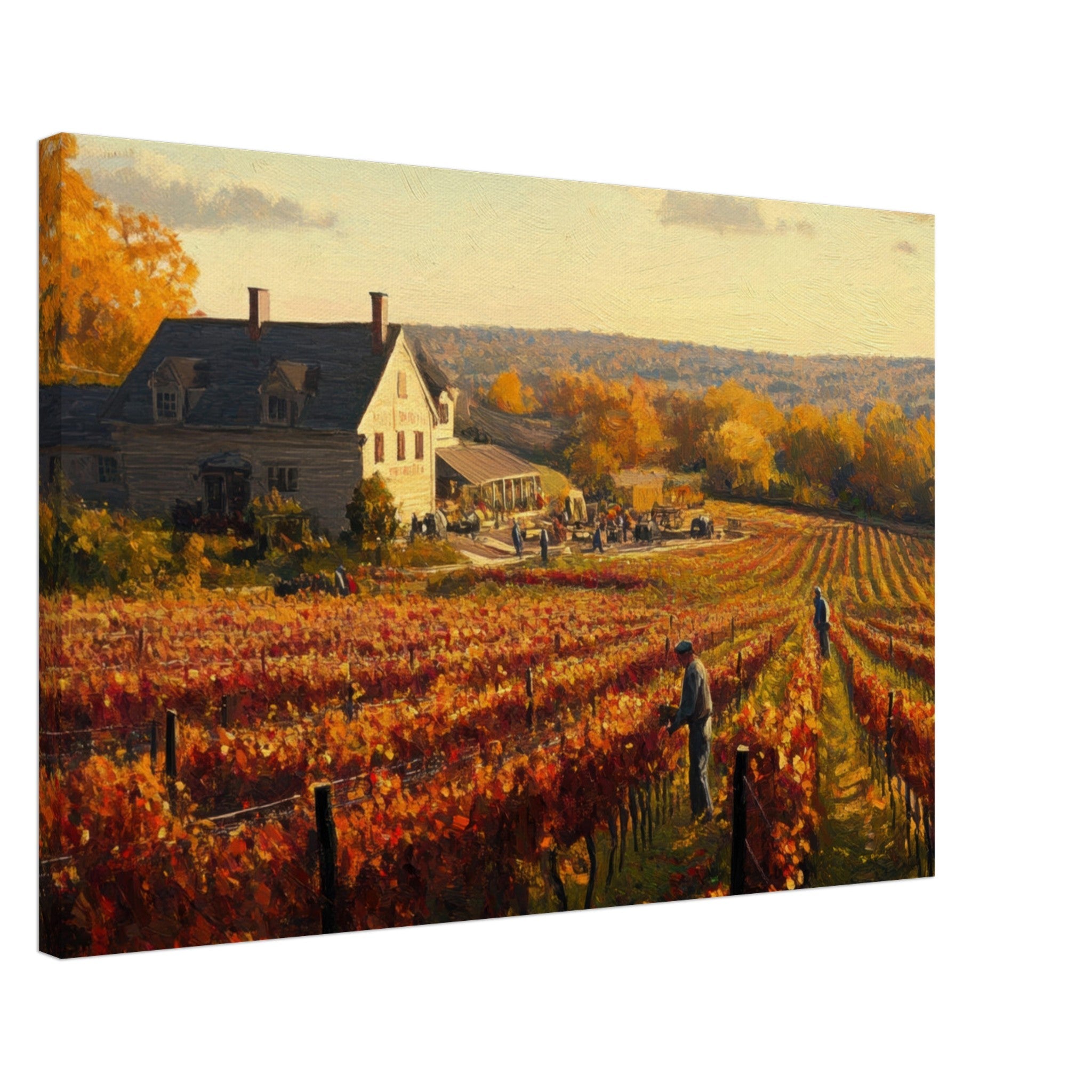 Canvas Landscape - Autumn Vineyard Harvest A picturesque vineyards 3 - Shop Ai Art WebShop - Digital Art online Store