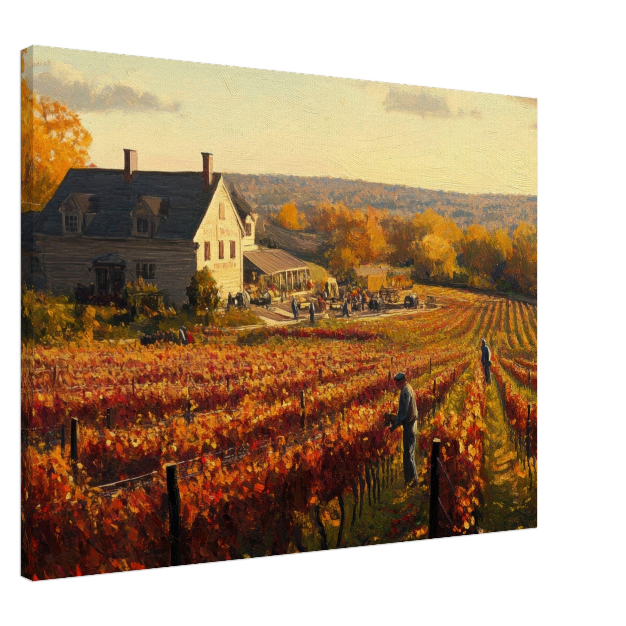 Canvas Landscape - Autumn Vineyard Harvest A picturesque vineyards 3 - Shop Ai Art WebShop - Digital Art online Store