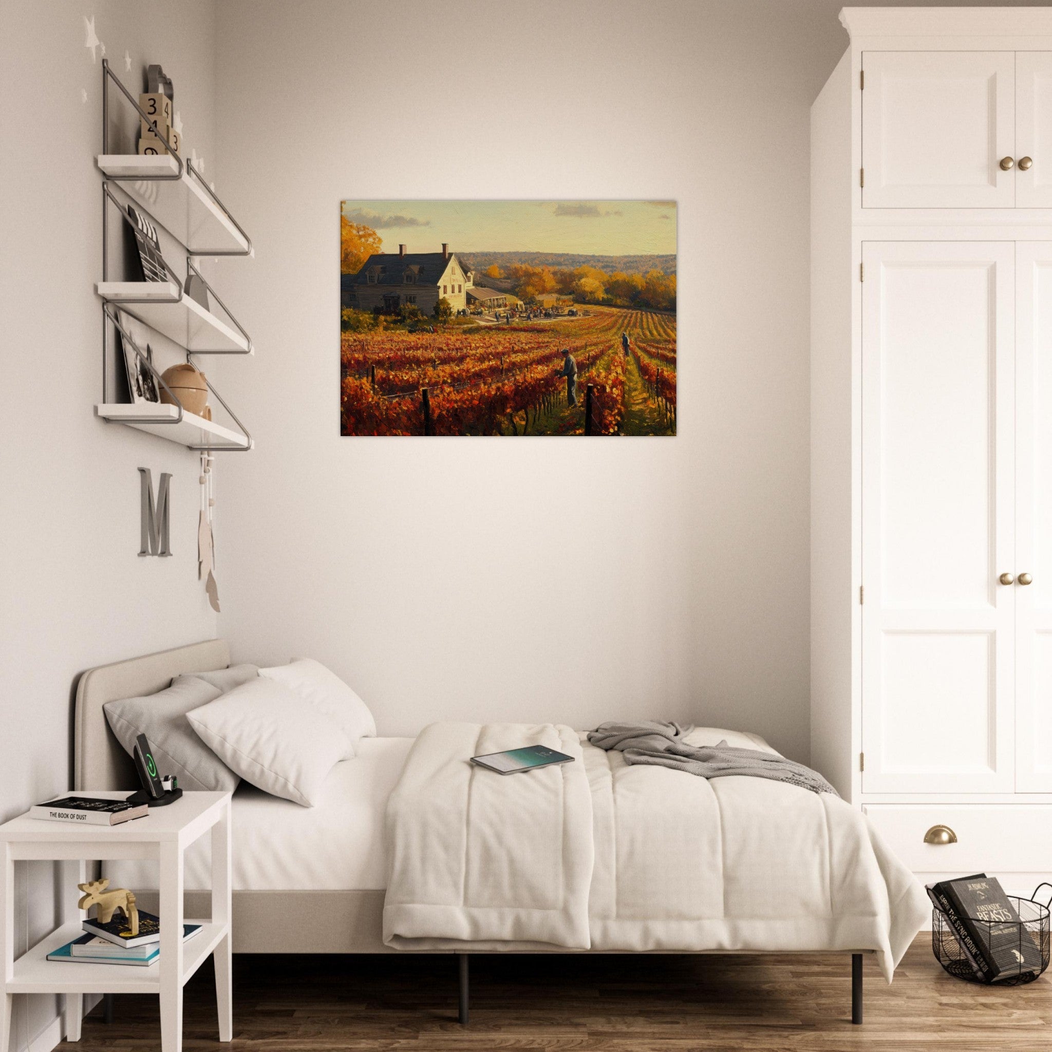 Canvas Landscape - Autumn Vineyard Harvest A picturesque vineyards 3 - Shop Ai Art WebShop - Digital Art online Store