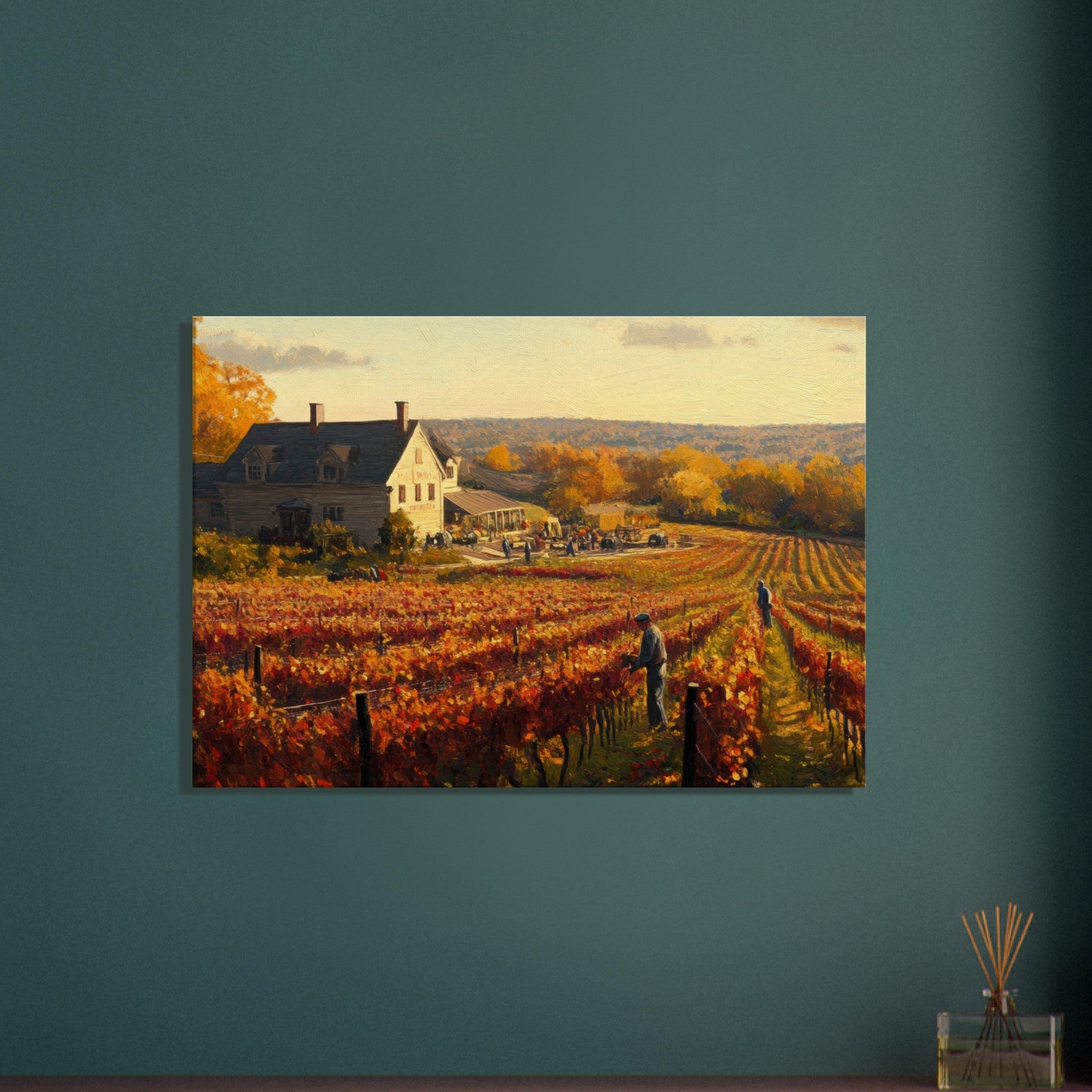 Canvas Landscape - Autumn Vineyard Harvest A picturesque vineyards 3 - Shop Ai Art WebShop - Digital Art online Store