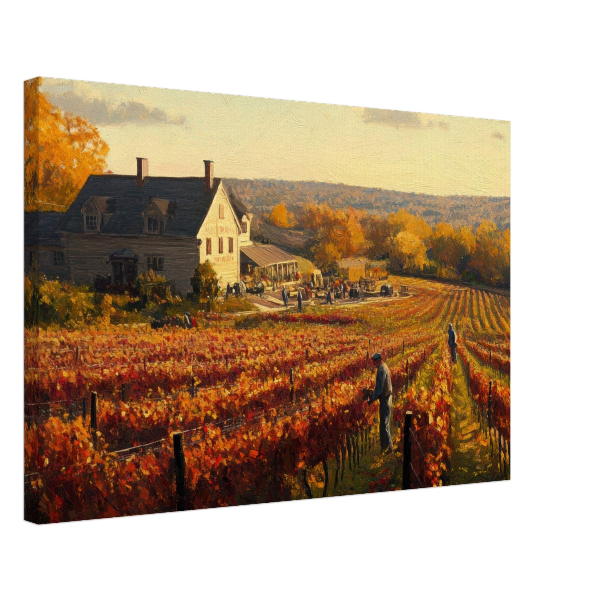 Canvas Landscape - Autumn Vineyard Harvest A picturesque vineyards 3 - Shop Ai Art WebShop - Digital Art online Store