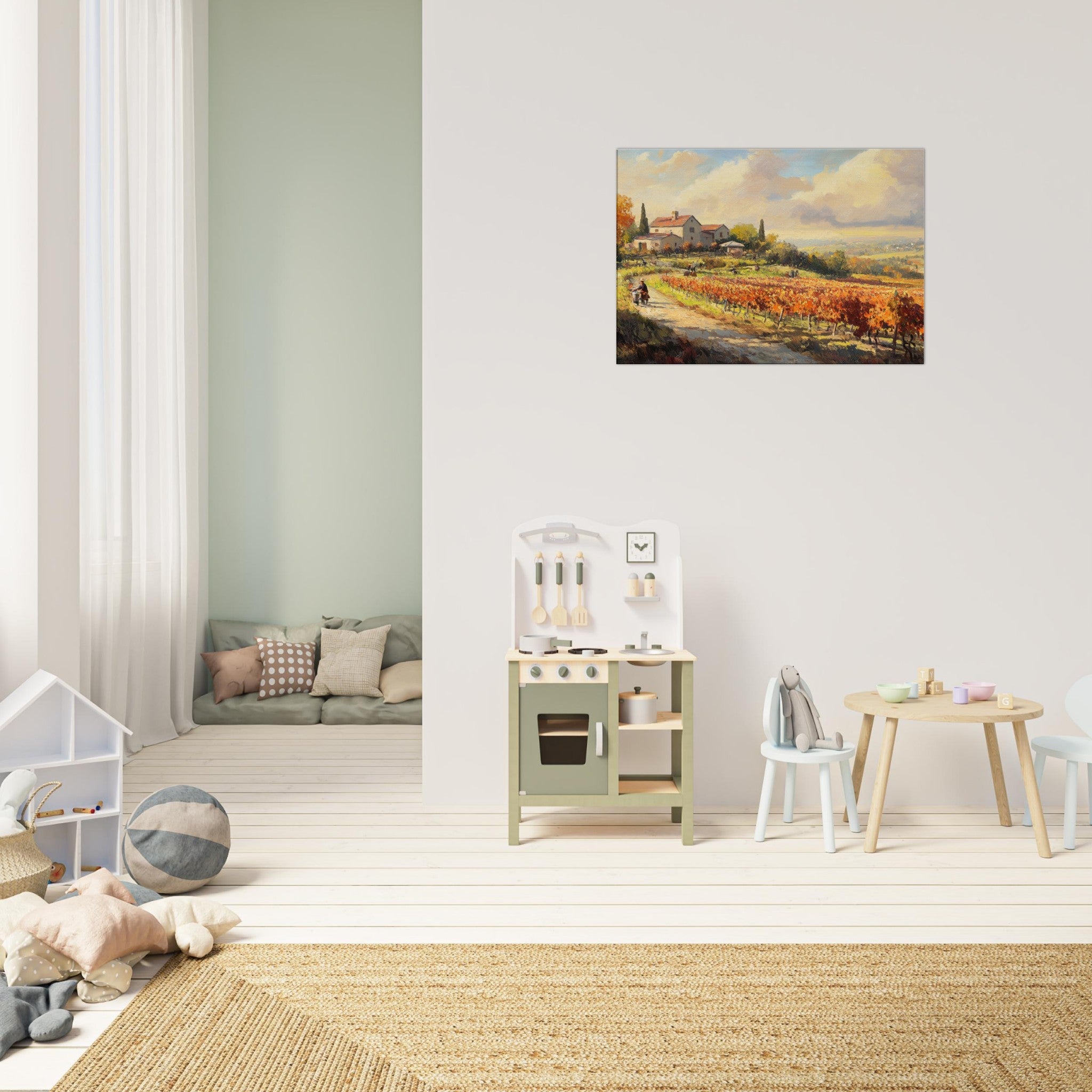 Canvas Landscape - Autumn Vineyard Harvest A picturesque vineyards 4 - Shop Ai Art WebShop - Digital Art online Store
