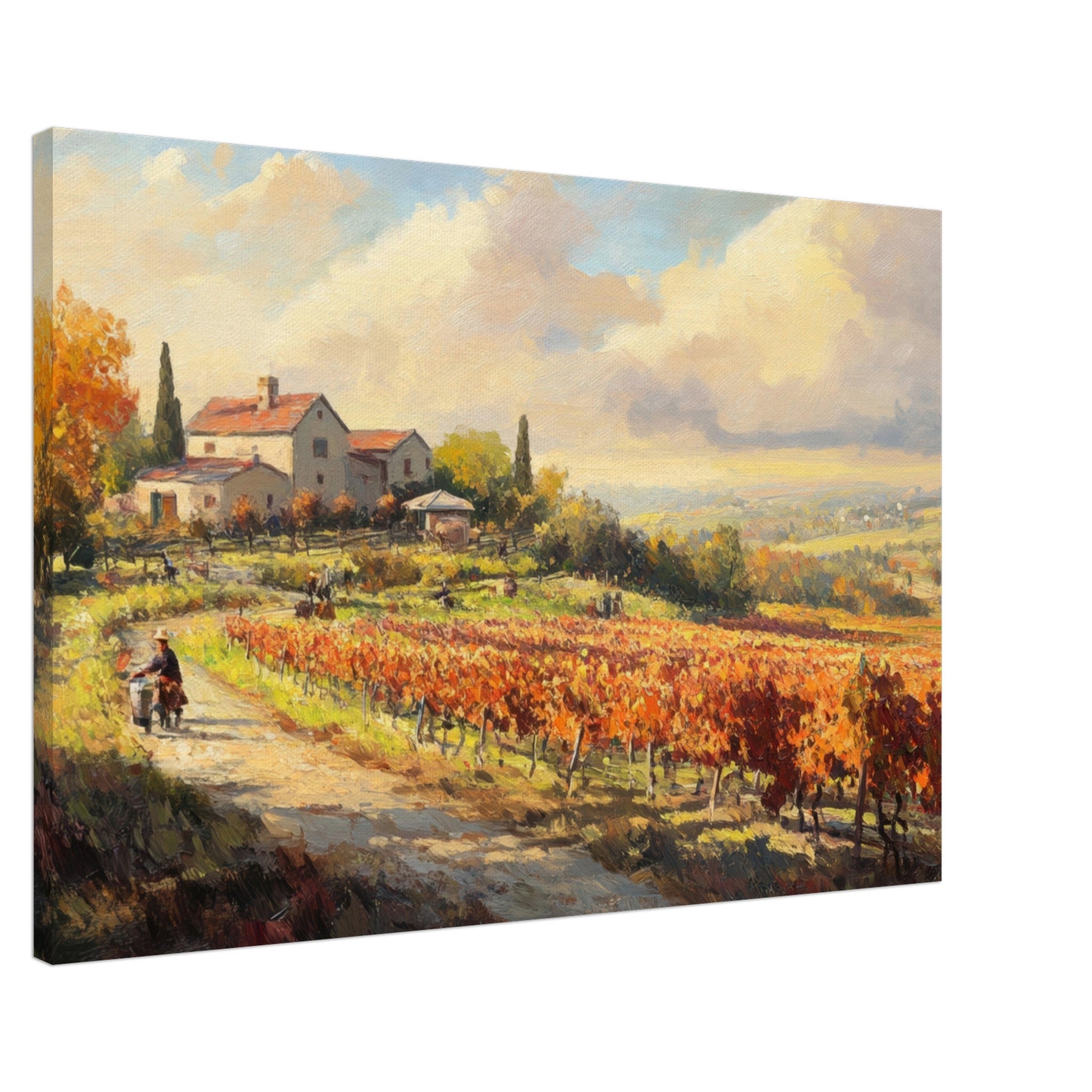 Canvas Landscape - Autumn Vineyard Harvest A picturesque vineyards 4 - Shop Ai Art WebShop - Digital Art online Store