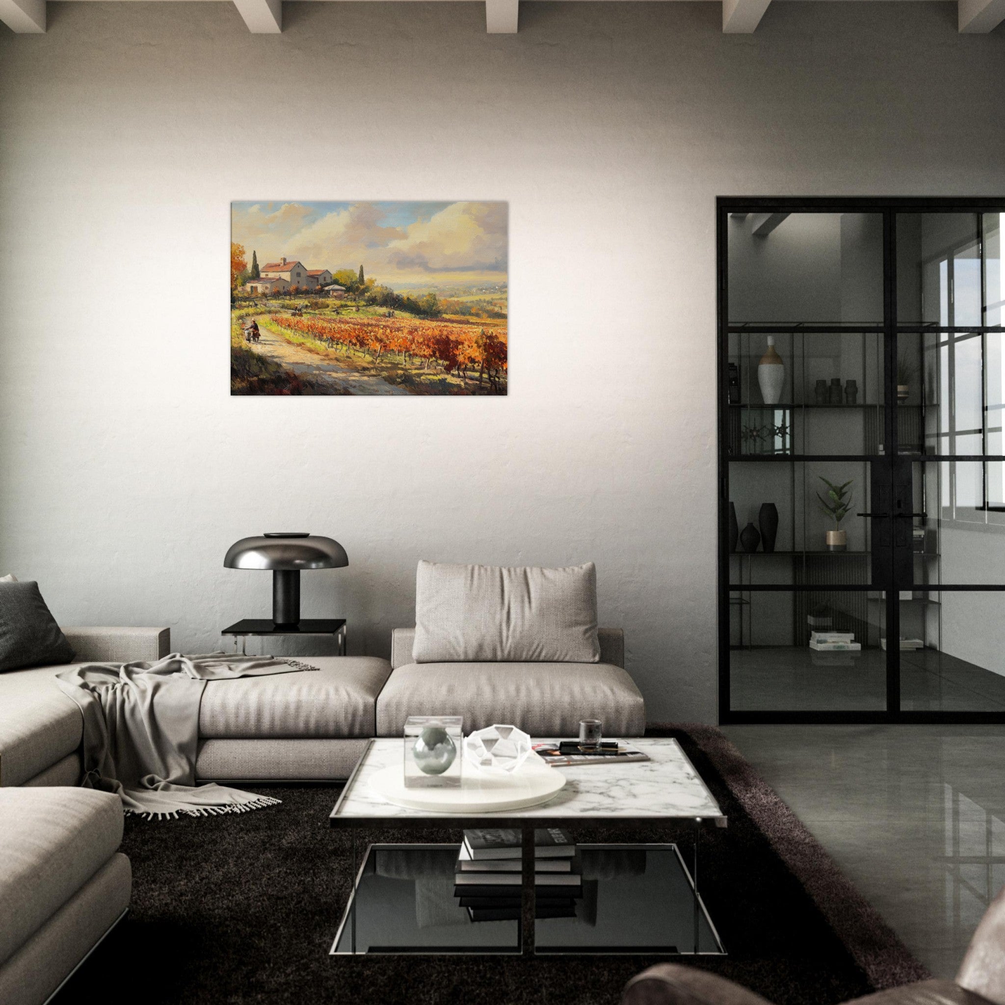 Canvas Landscape - Autumn Vineyard Harvest A picturesque vineyards 4 - Shop Ai Art WebShop - Digital Art online Store