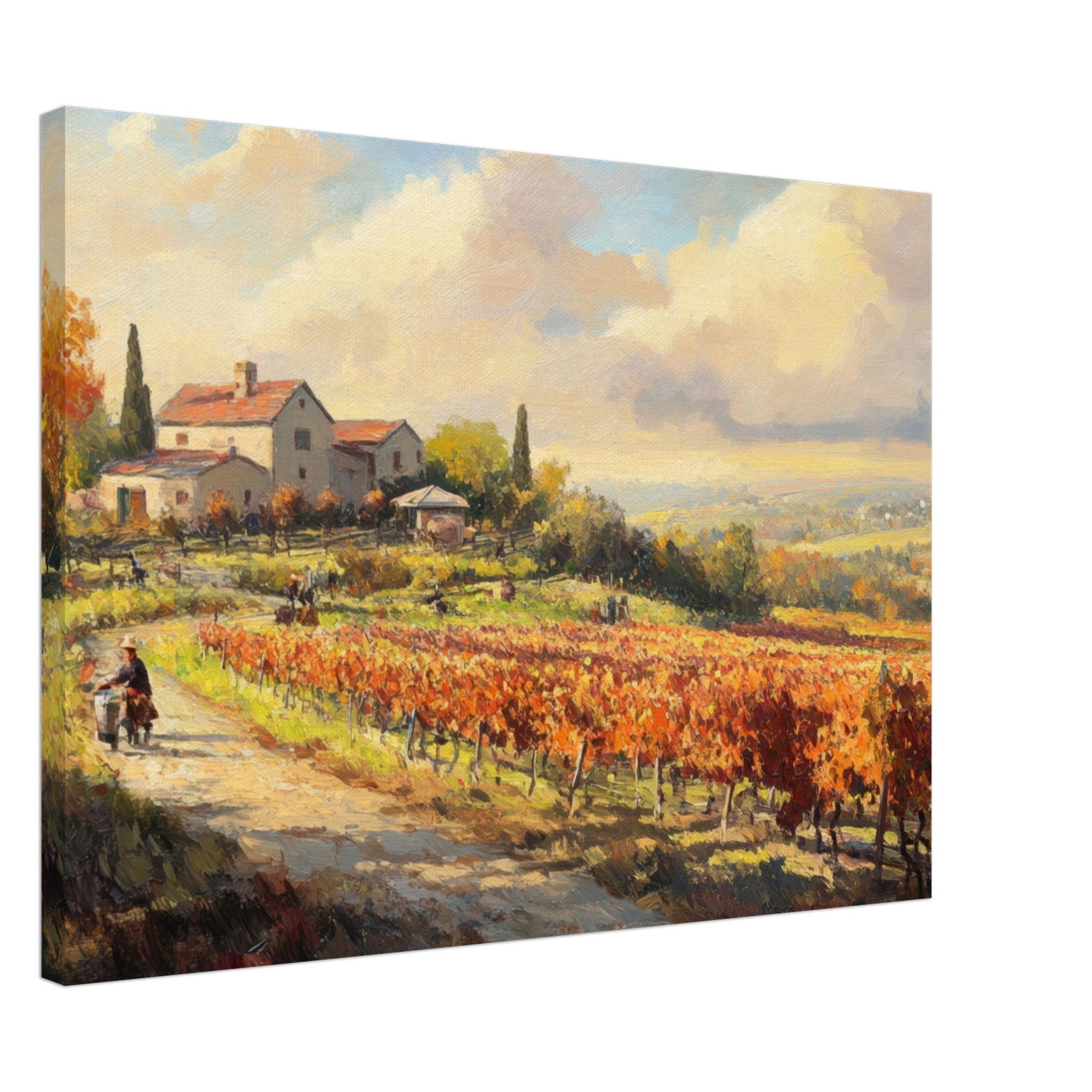 Canvas Landscape - Autumn Vineyard Harvest A picturesque vineyards 4 - Shop Ai Art WebShop - Digital Art online Store