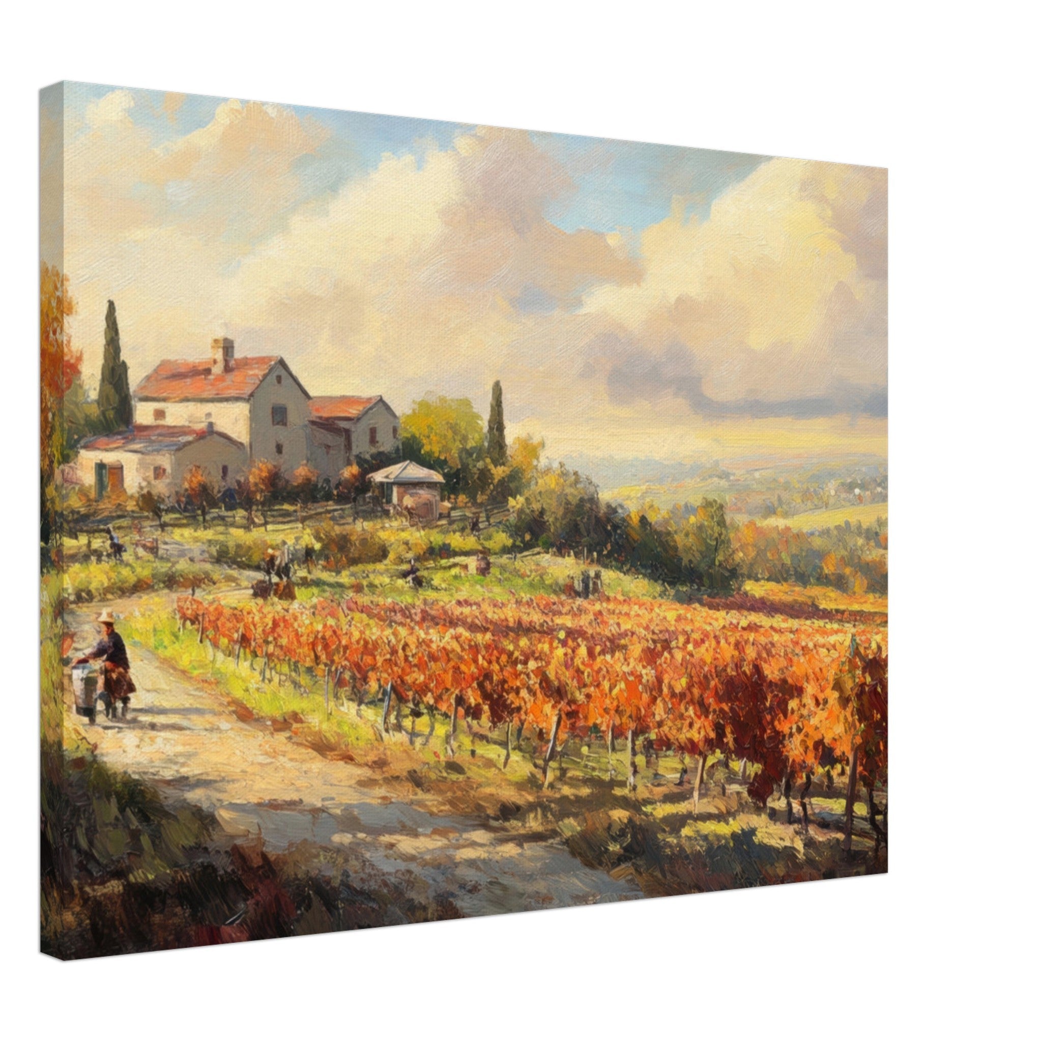 Canvas Landscape - Autumn Vineyard Harvest A picturesque vineyards 4 - Shop Ai Art WebShop - Digital Art online Store