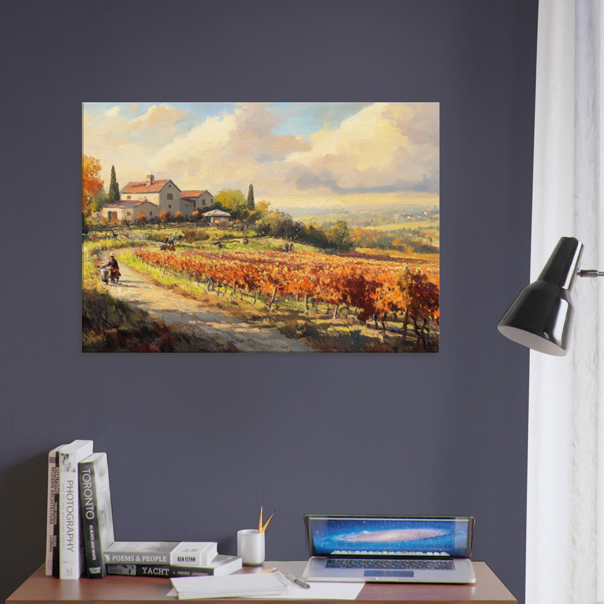 Canvas Landscape - Autumn Vineyard Harvest A picturesque vineyards 4 - Shop Ai Art WebShop - Digital Art online Store