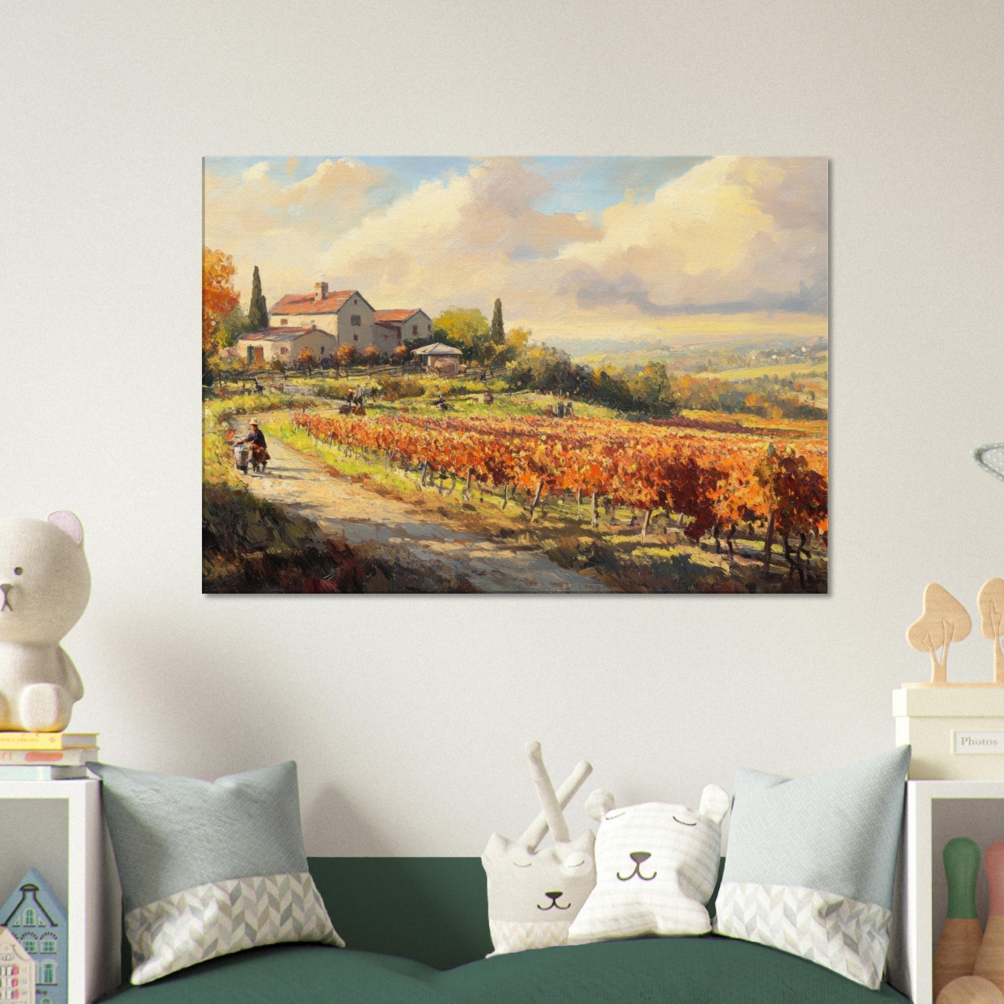 Canvas Landscape - Autumn Vineyard Harvest A picturesque vineyards 4 - Shop Ai Art WebShop - Digital Art online Store