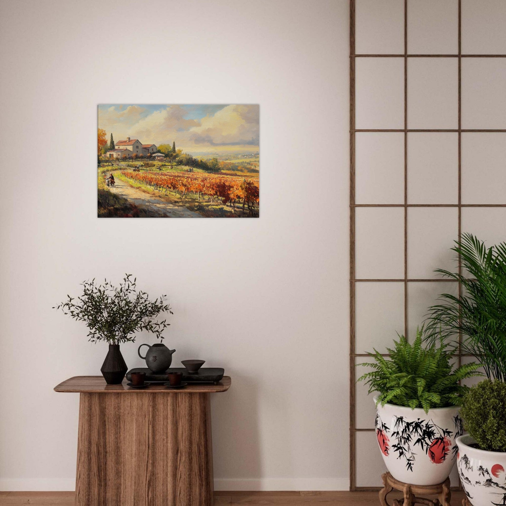 Canvas Landscape - Autumn Vineyard Harvest A picturesque vineyards 4 - Shop Ai Art WebShop - Digital Art online Store