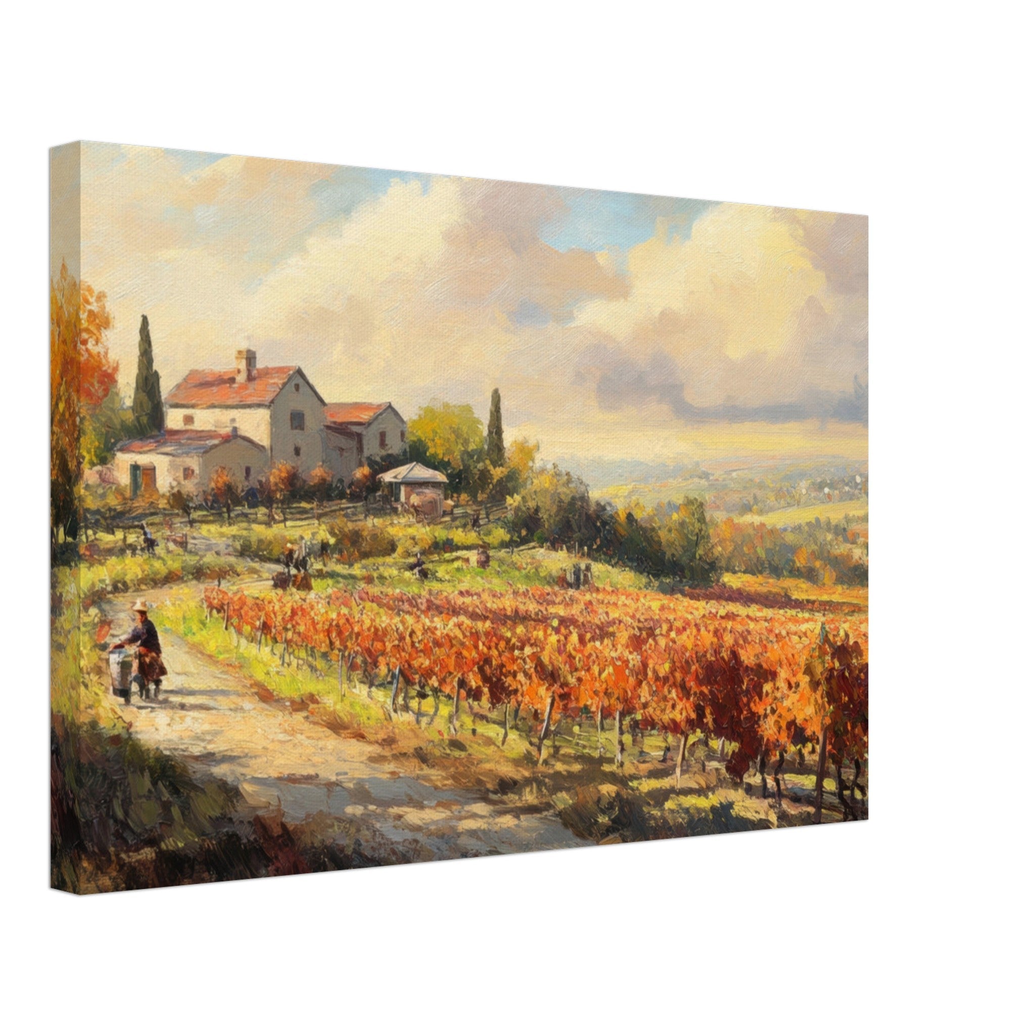 Canvas Landscape - Autumn Vineyard Harvest A picturesque vineyards 4 - Shop Ai Art WebShop - Digital Art online Store