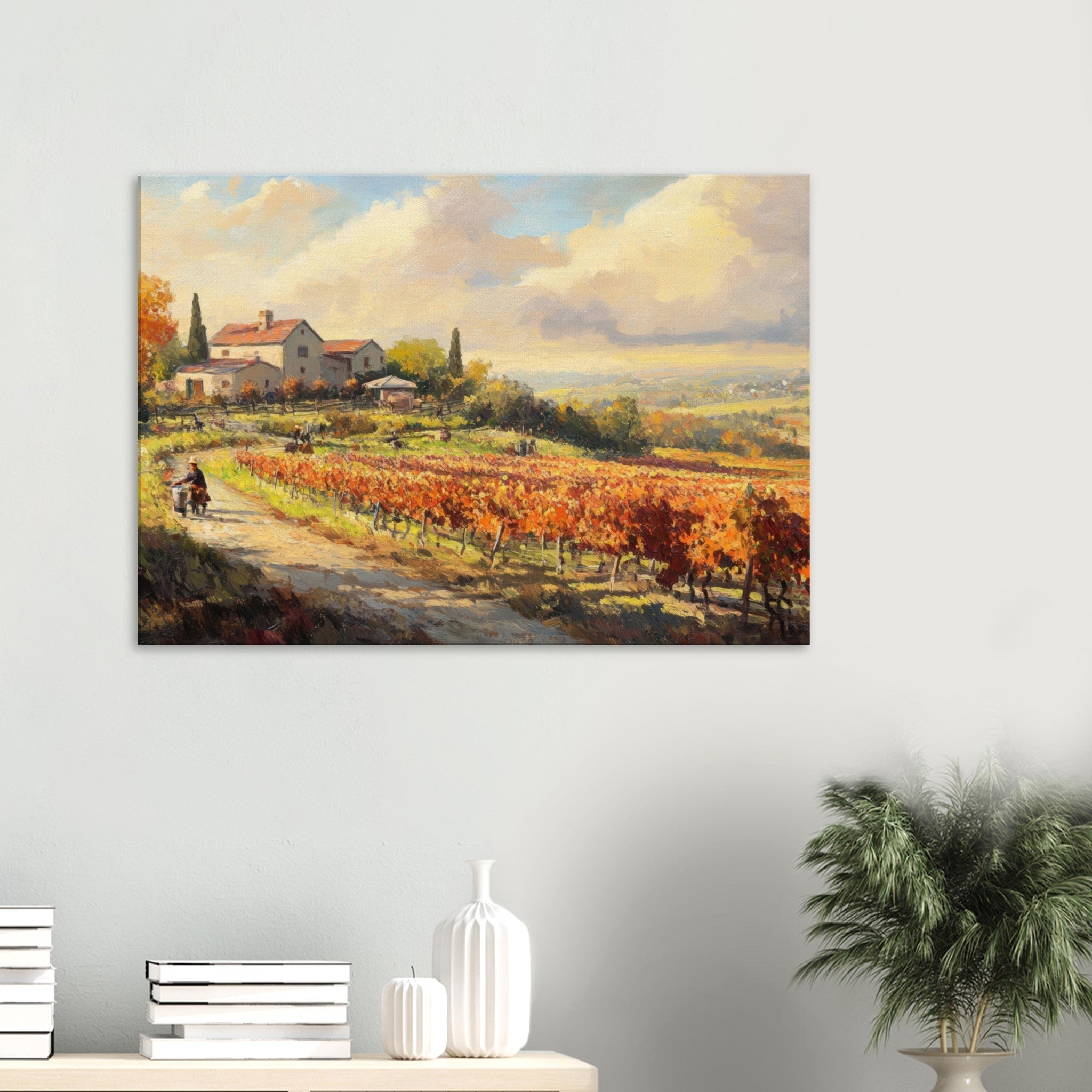 Canvas Landscape - Autumn Vineyard Harvest A picturesque vineyards 4 - Shop Ai Art WebShop - Digital Art online Store