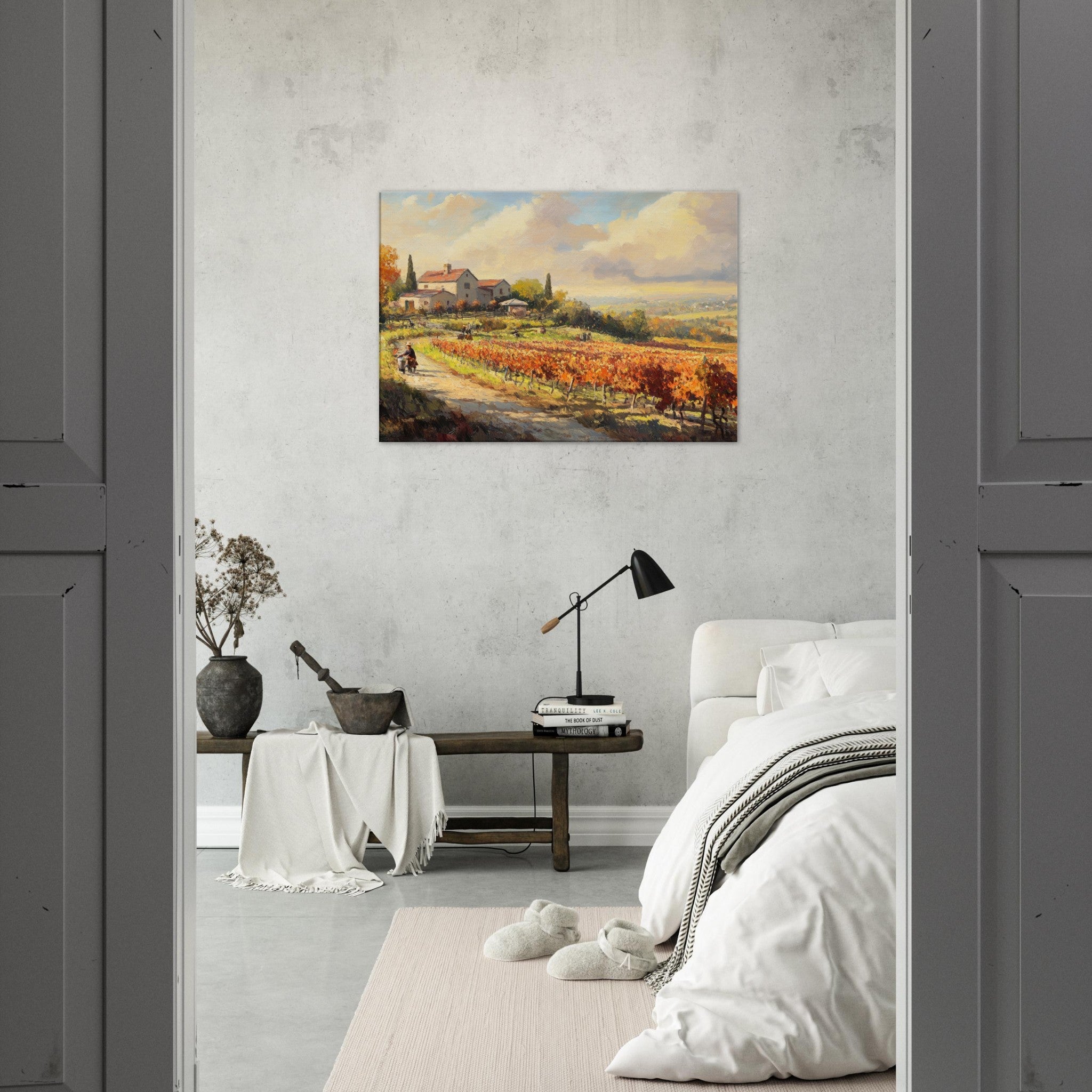 Canvas Landscape - Autumn Vineyard Harvest A picturesque vineyards 4 - Shop Ai Art WebShop - Digital Art online Store