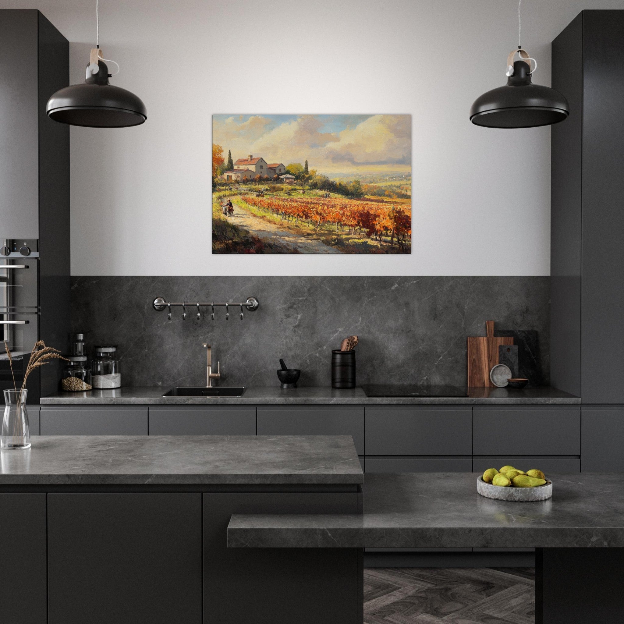 Canvas Landscape - Autumn Vineyard Harvest A picturesque vineyards 4 - Shop Ai Art WebShop - Digital Art online Store