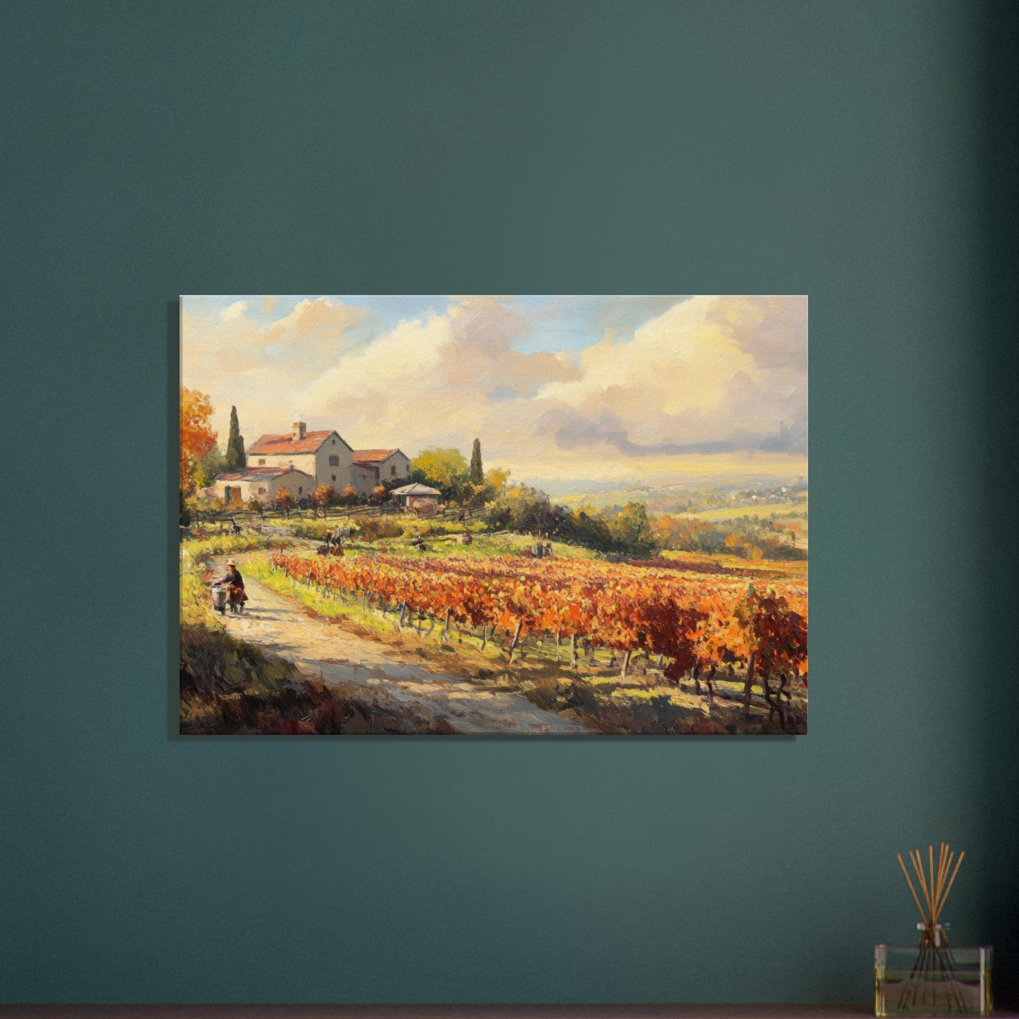 Canvas Landscape - Autumn Vineyard Harvest A picturesque vineyards 4 - Shop Ai Art WebShop - Digital Art online Store