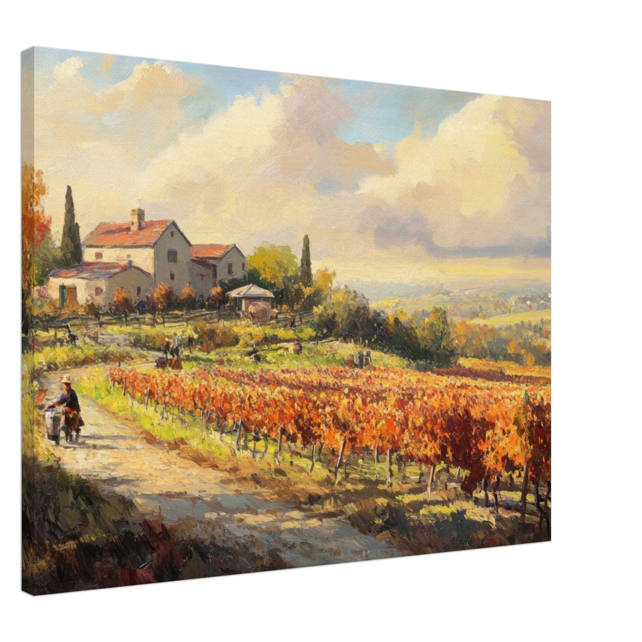 Canvas Landscape - Autumn Vineyard Harvest A picturesque vineyards 4 - Shop Ai Art WebShop - Digital Art online Store