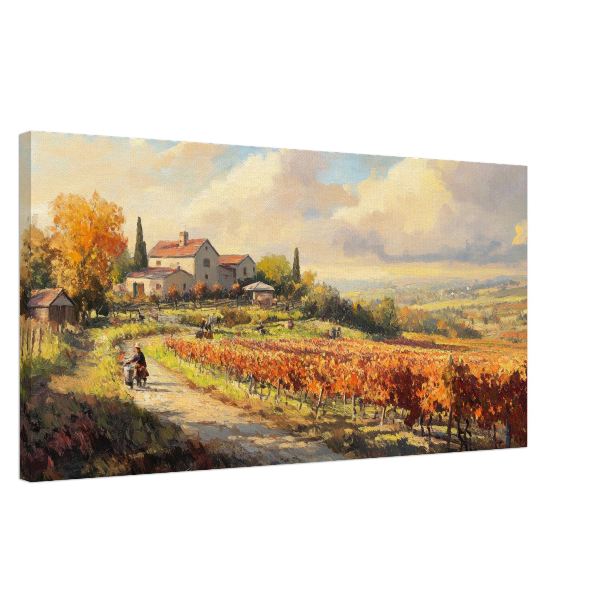Canvas Landscape - Autumn Vineyard Harvest A picturesque vineyards 4 - Shop Ai Art WebShop - Digital Art online Store