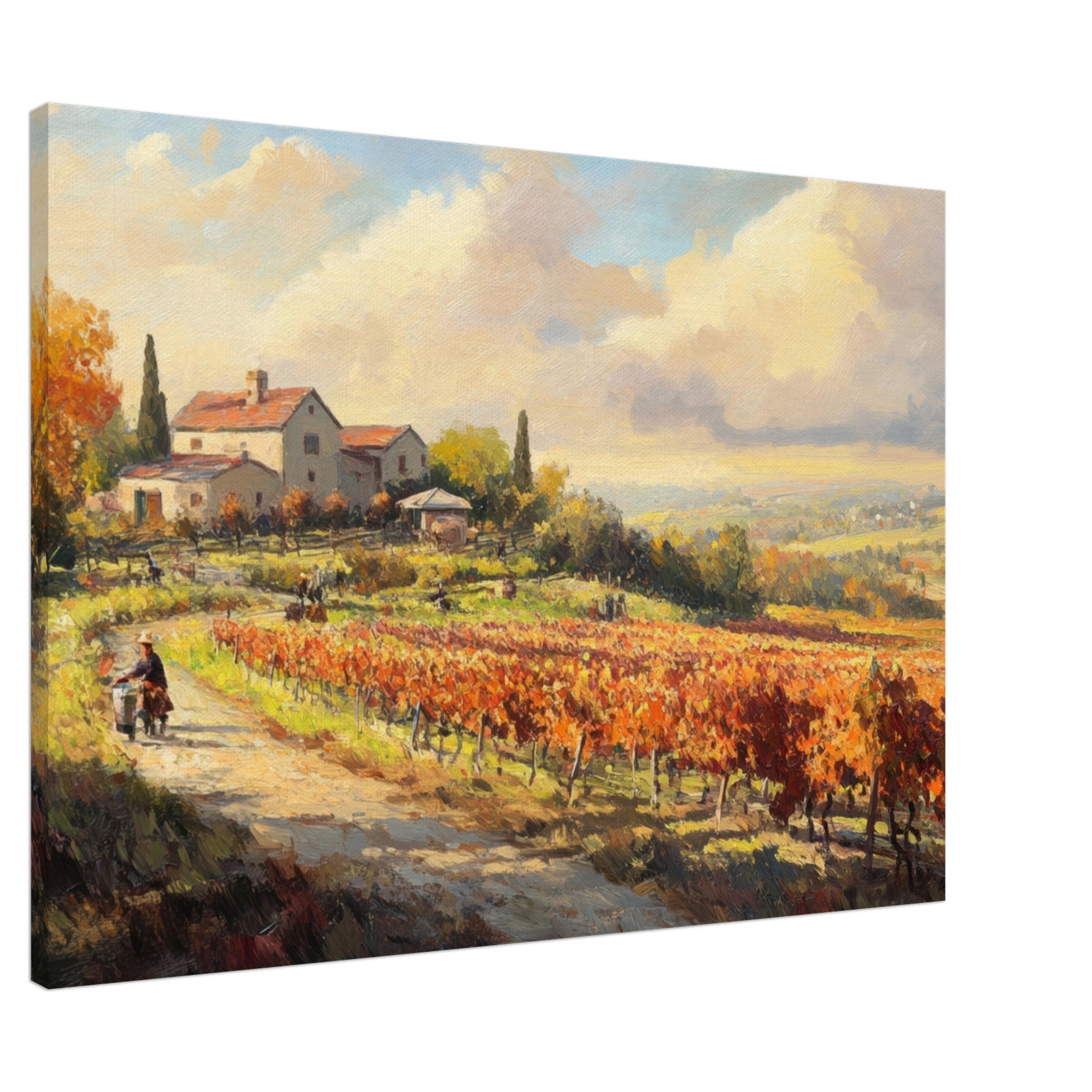 Canvas Landscape - Autumn Vineyard Harvest A picturesque vineyards 4 - Shop Ai Art WebShop - Digital Art online Store