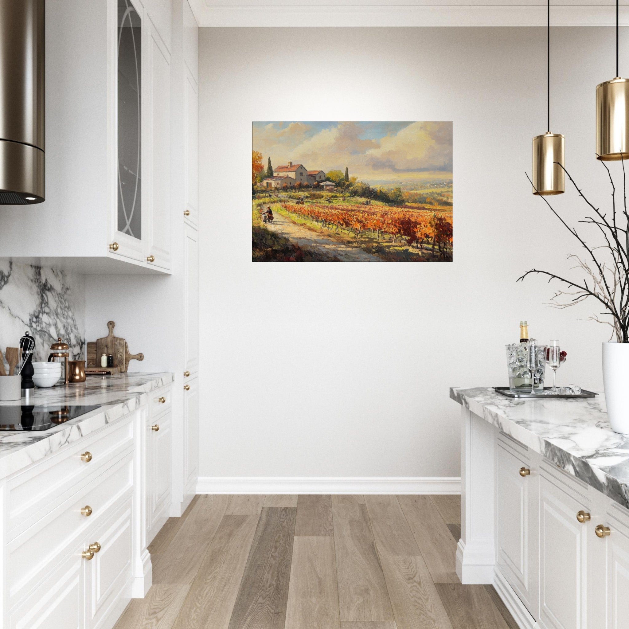 Canvas Landscape - Autumn Vineyard Harvest A picturesque vineyards 4 - Shop Ai Art WebShop - Digital Art online Store