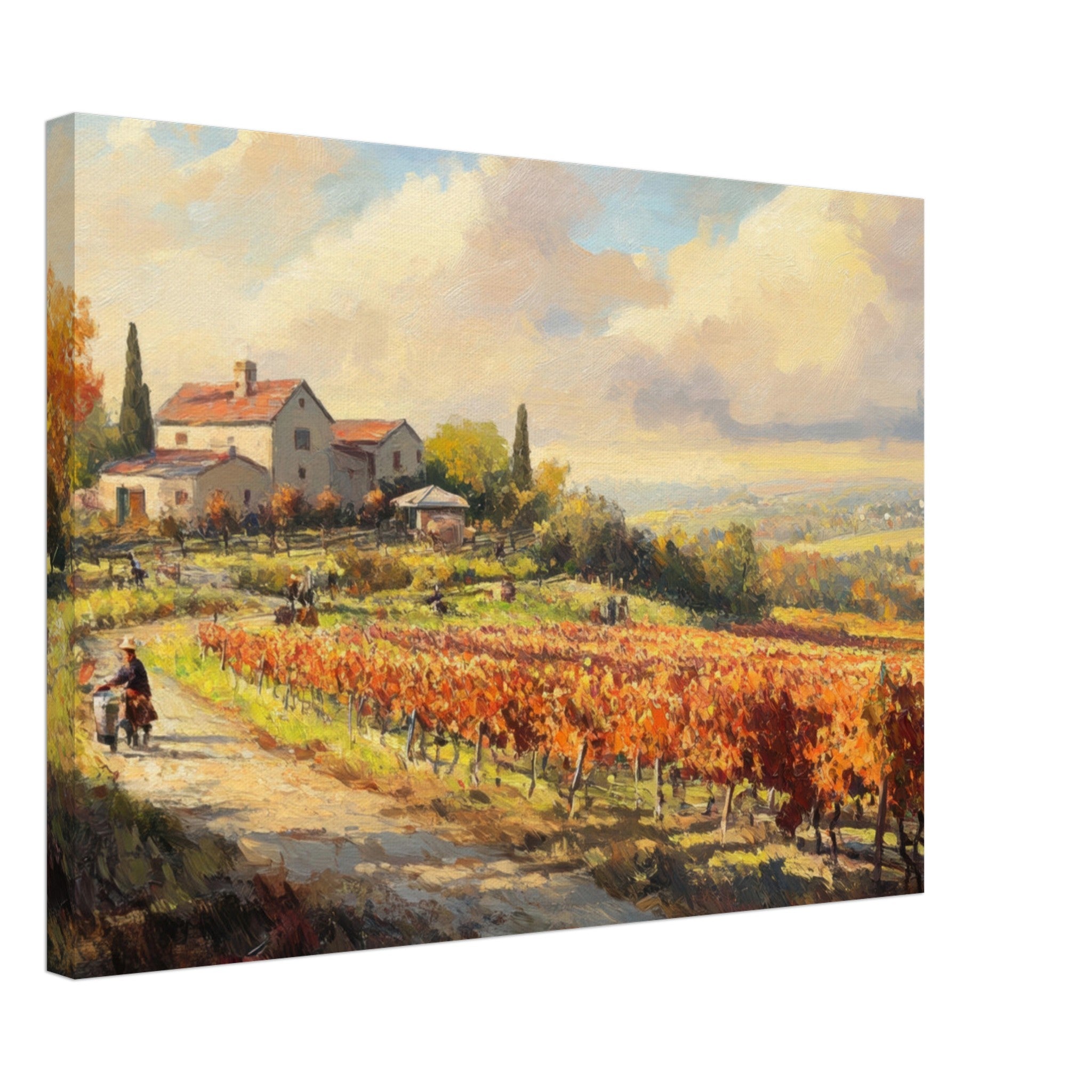 Canvas Landscape - Autumn Vineyard Harvest A picturesque vineyards 4 - Shop Ai Art WebShop - Digital Art online Store