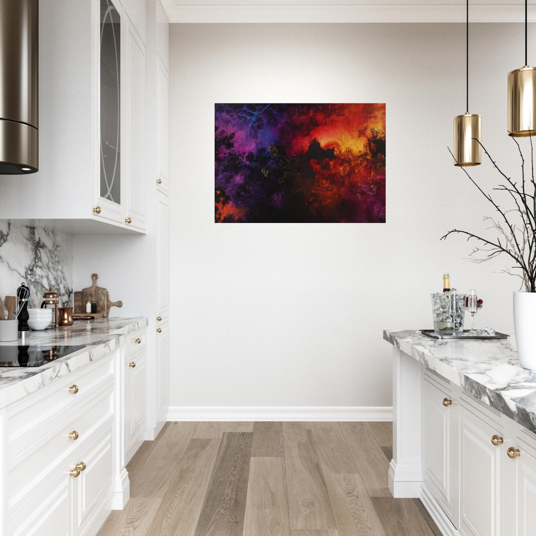 Canvas Landscape - Chromatic Abyss A dark infinite void punctured 3 - Shop Ai Art WebShop - Digital Art online Store