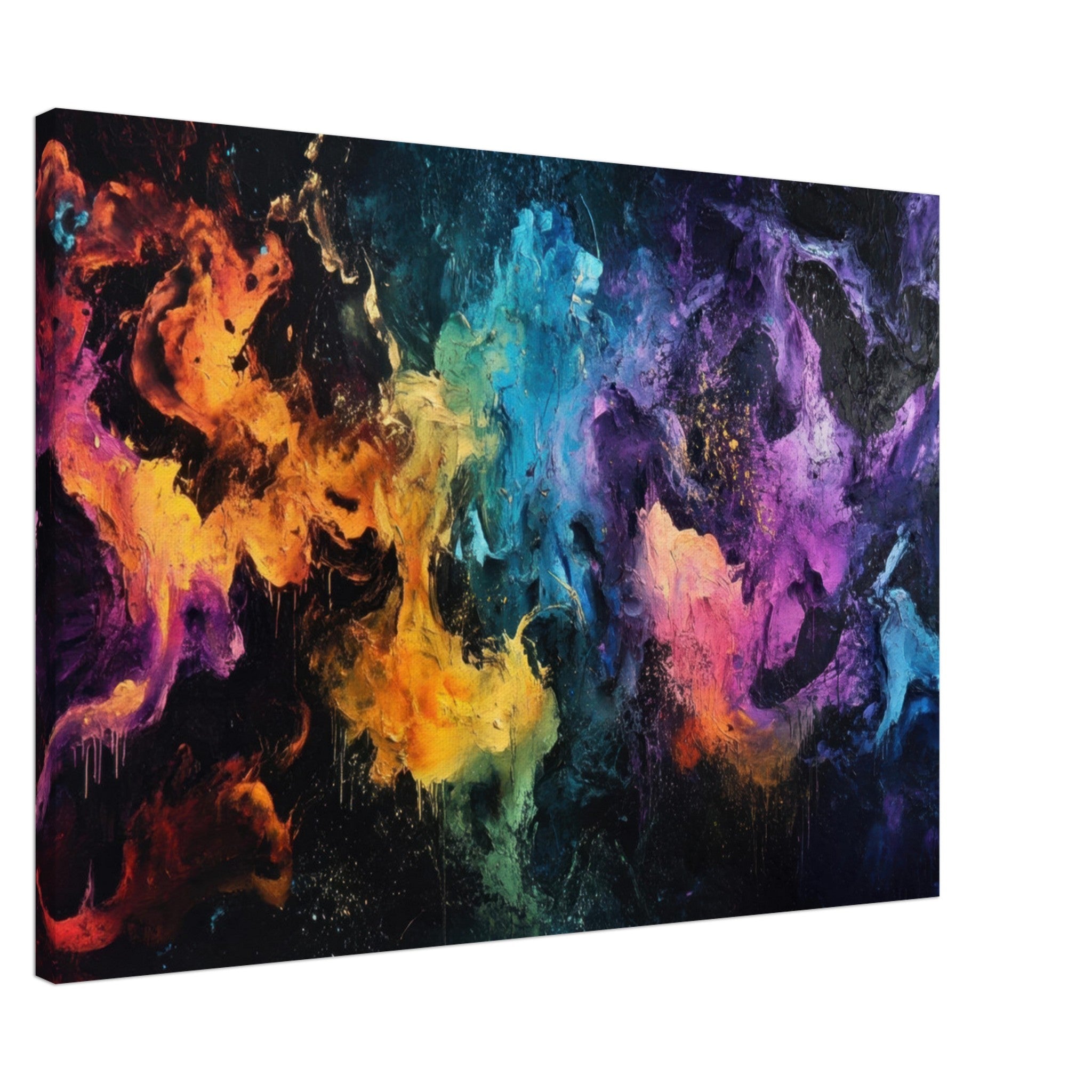 Canvas Landscape - Chromatic Abyss A dark infinite void punctured - Shop Ai Art WebShop - Digital Art online Store