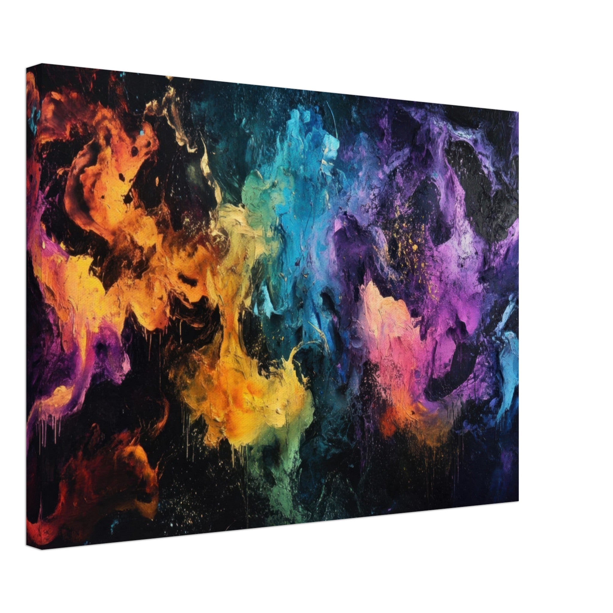 Canvas Landscape - Chromatic Abyss A dark infinite void punctured - Shop Ai Art WebShop - Digital Art online Store