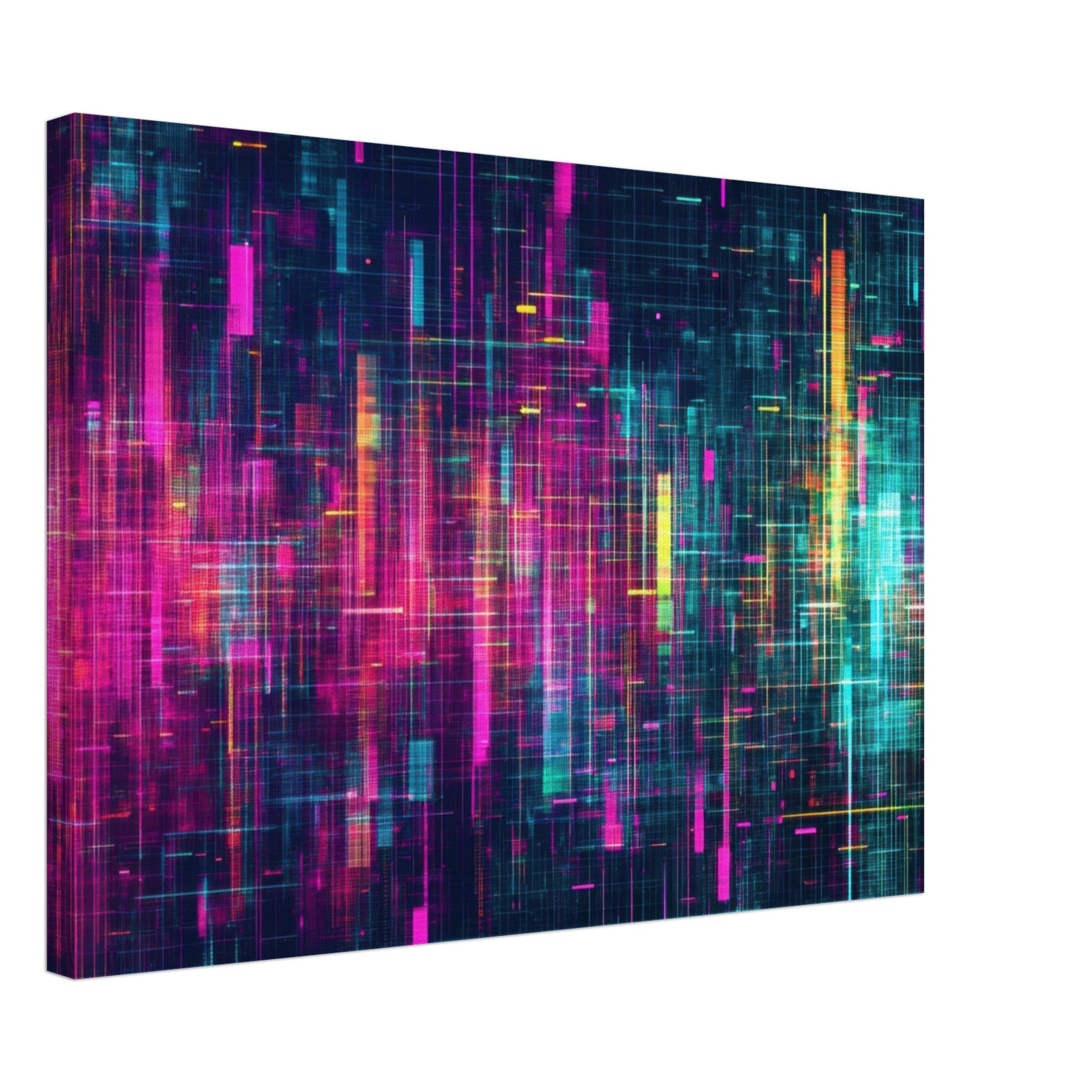 Canvas Landscape - Digital Pulse A chaotic burst of pitch - inspired - Shop Ai Art WebShop - Digital Art online Store