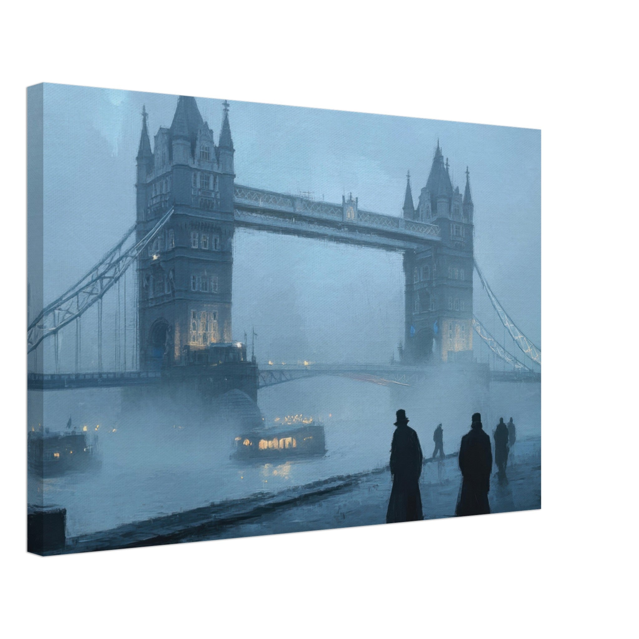 Canvas Landscape - Foggy London Bridge at Dawn A misty morning vie 3 - Shop Ai Art WebShop - Digital Art online Store