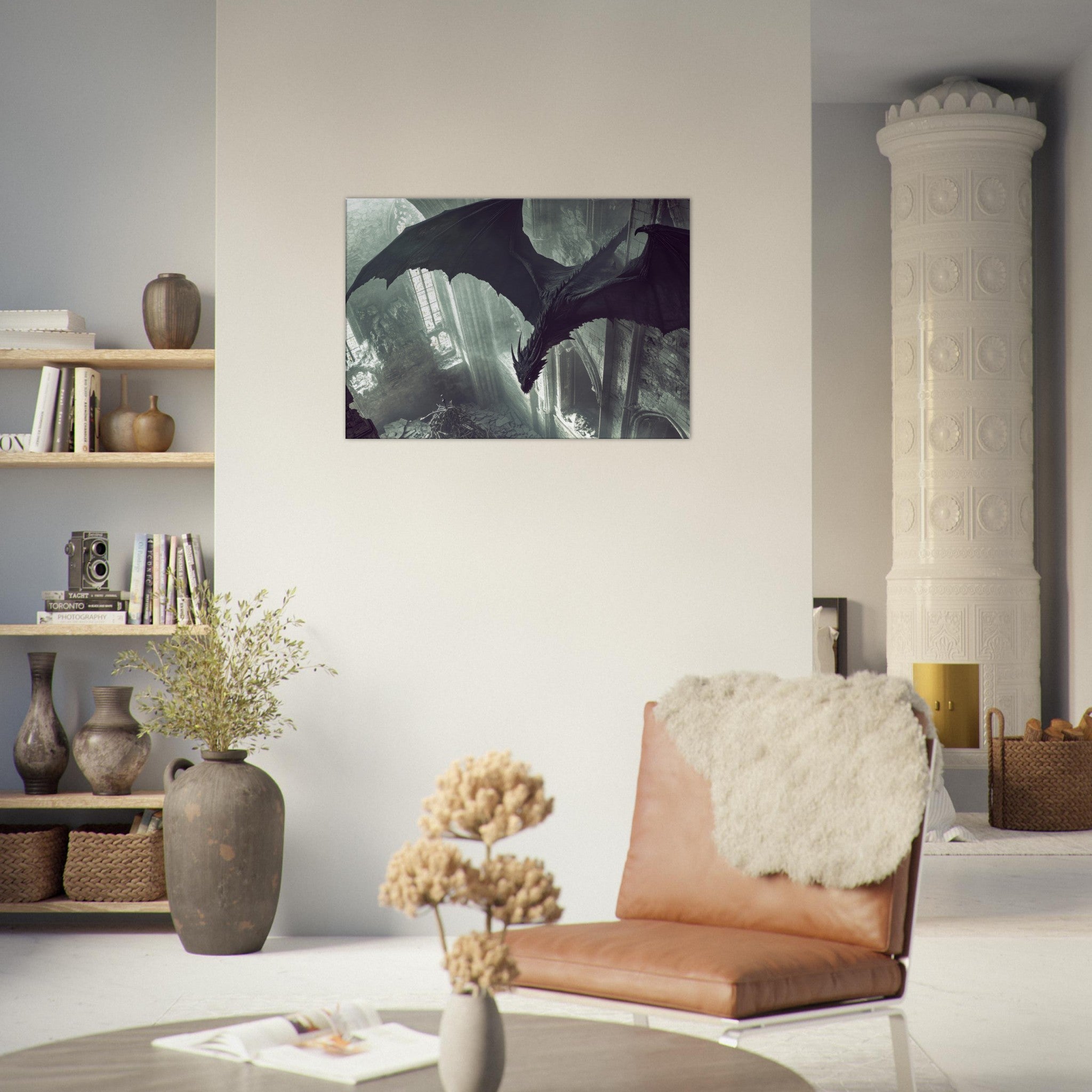 Canvas Landscape - Gothic Shadow Dragons Lair Gothic Dramatic High 2 - Shop Ai Art WebShop - Digital Art online Store