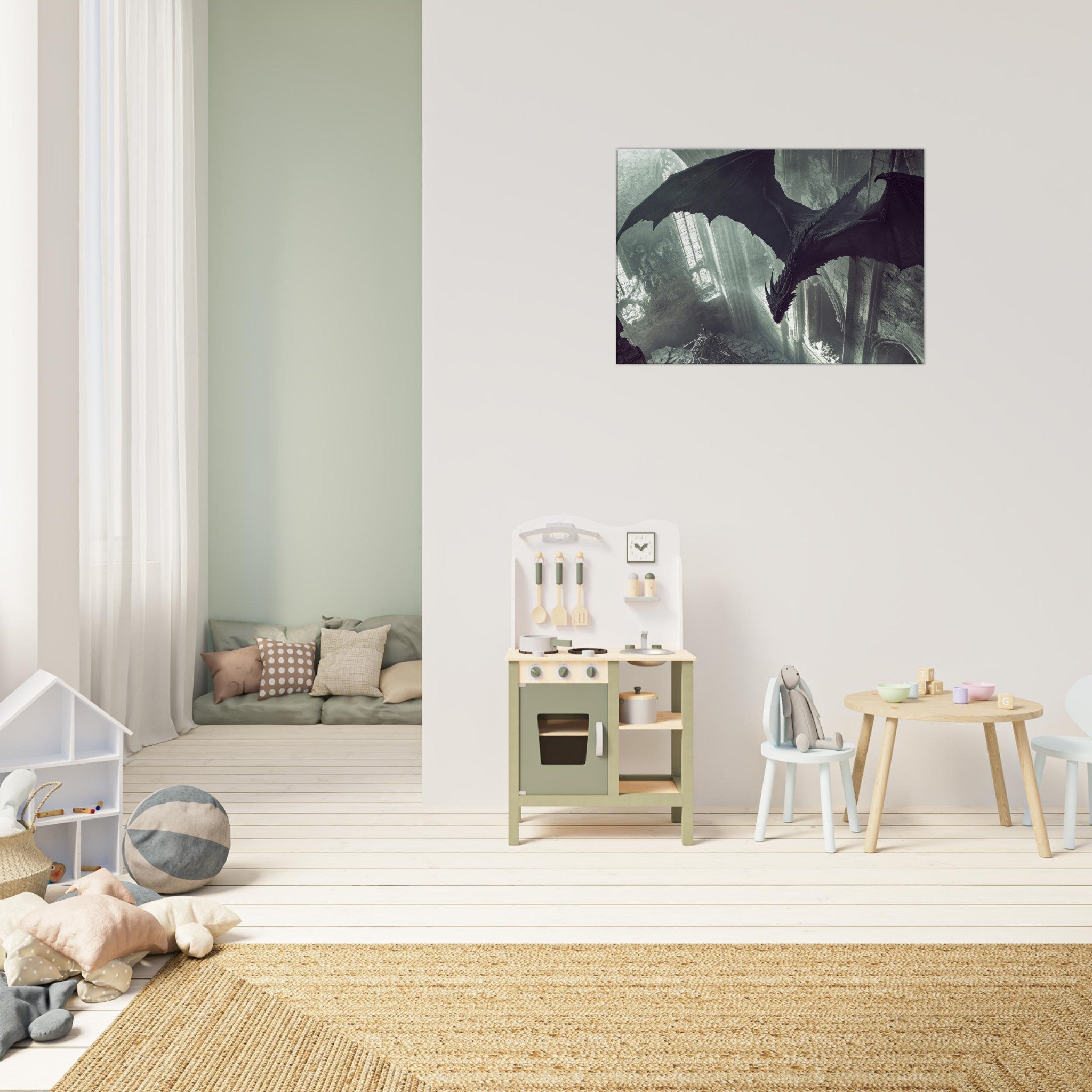 Canvas Landscape - Gothic Shadow Dragons Lair Gothic Dramatic High 2 - Shop Ai Art WebShop - Digital Art online Store