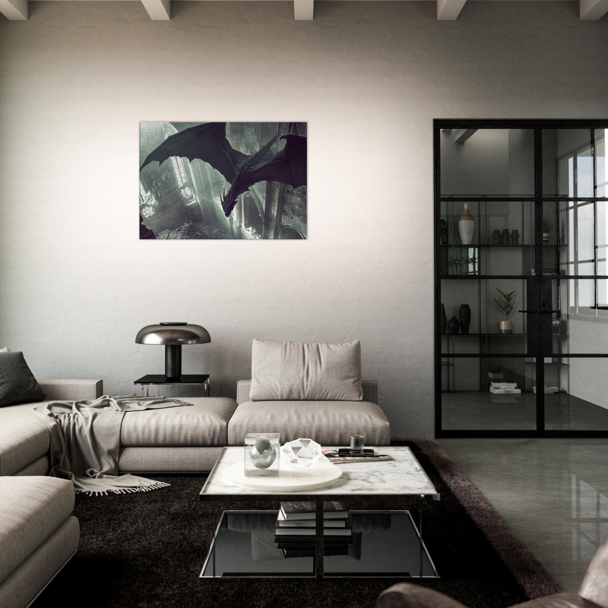 Canvas Landscape - Gothic Shadow Dragons Lair Gothic Dramatic High 2 - Shop Ai Art WebShop - Digital Art online Store