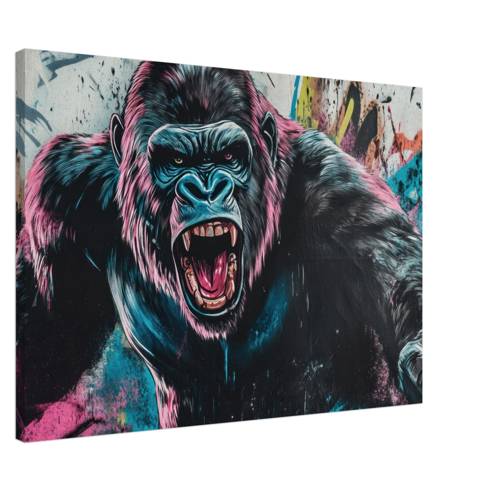 Canvas Landscape - Graffiti - Style Street Art Gorilla A powerful 7 - Shop Ai Art WebShop - Digital Art online Store