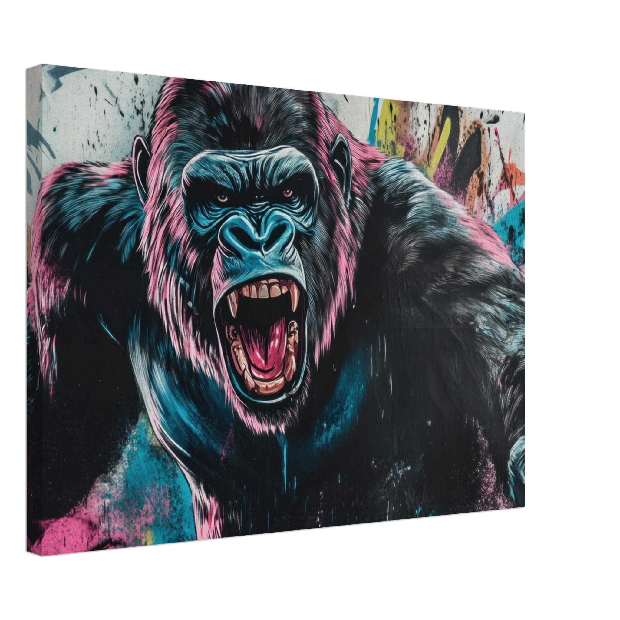 Canvas Landscape - Graffiti - Style Street Art Gorilla A powerful 7 - Shop Ai Art WebShop - Digital Art online Store