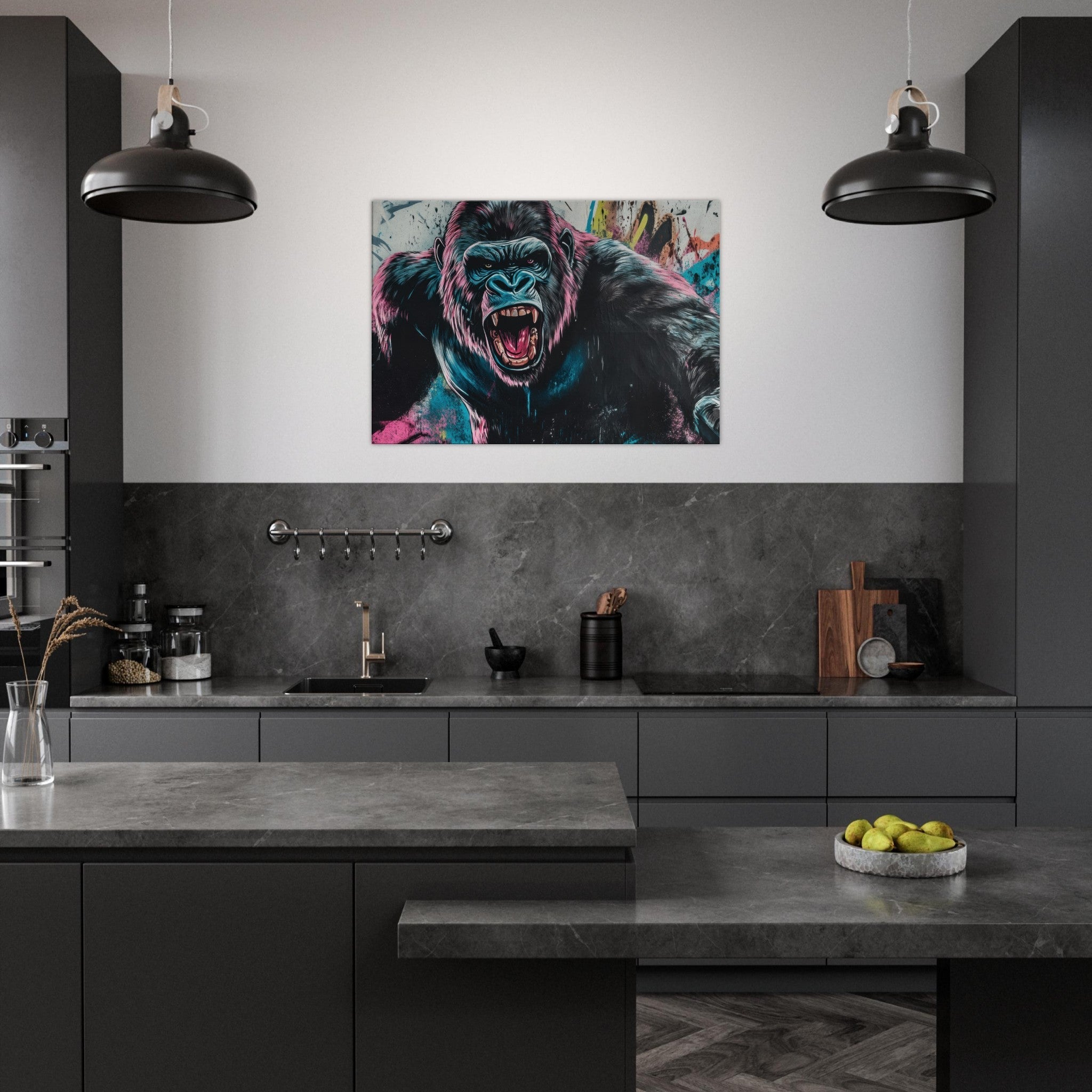 Canvas Landscape - Graffiti - Style Street Art Gorilla A powerful 7 - Shop Ai Art WebShop - Digital Art online Store