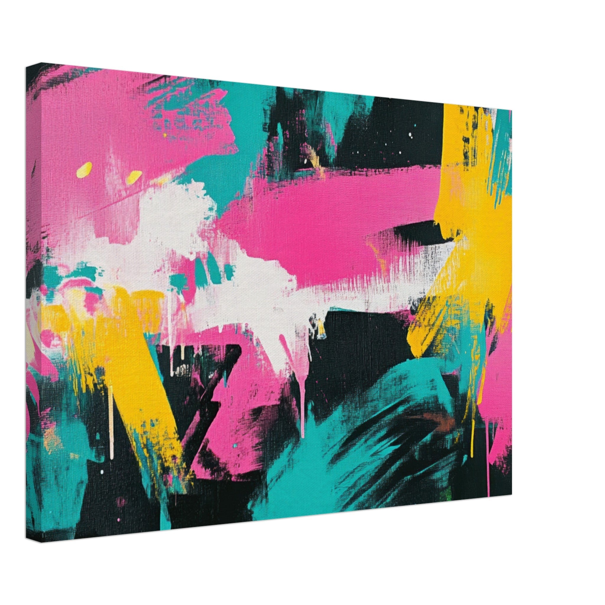 Canvas Landscape - Neon Reverie An explosion of neon lights in pink - Shop Ai Art WebShop - Digital Art online Store