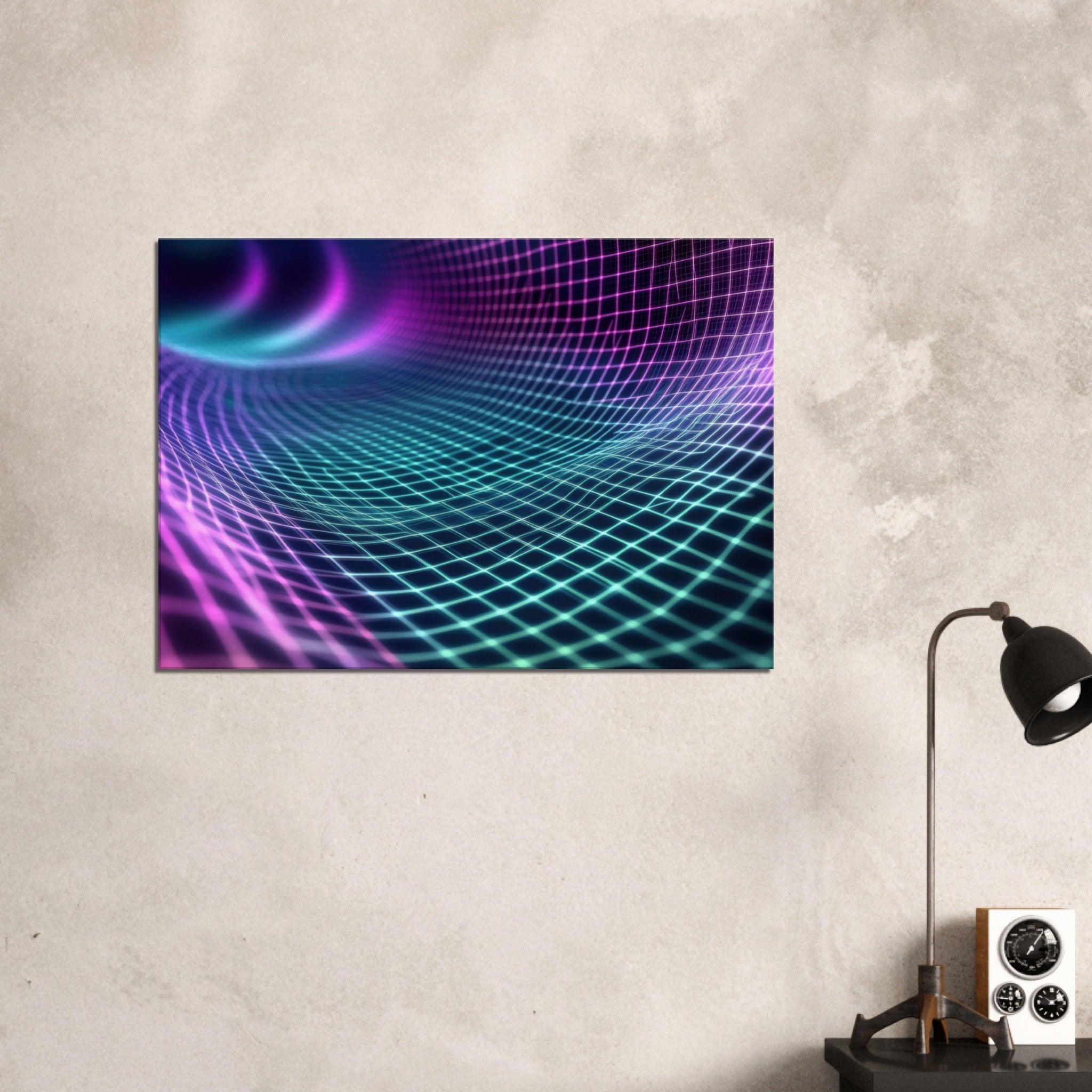 Canvas Landscape - Quantum Reverberation Cascading waves of transit 2 - Shop Ai Art WebShop - Digital Art online Store