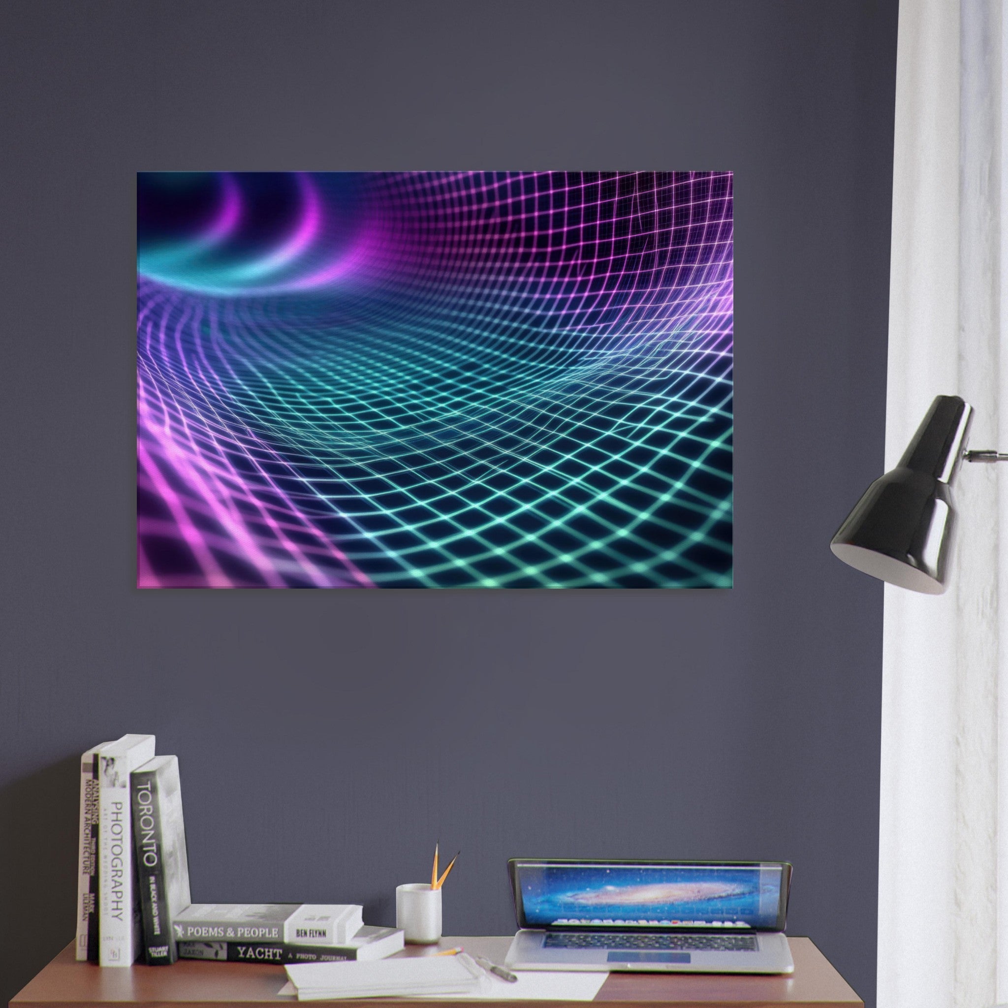 Canvas Landscape - Quantum Reverberation Cascading waves of transit 2 - Shop Ai Art WebShop - Digital Art online Store