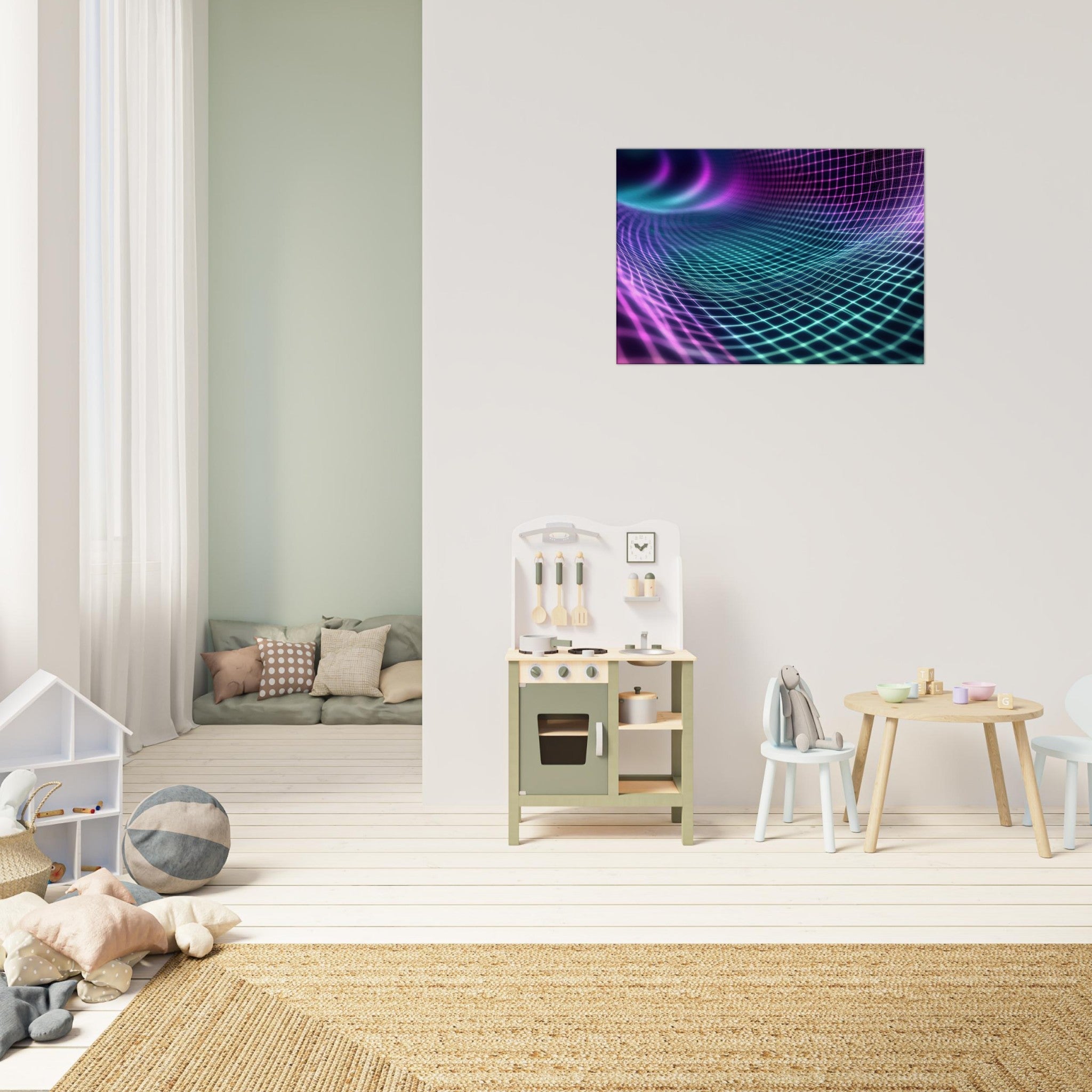 Canvas Landscape - Quantum Reverberation Cascading waves of transit 2 - Shop Ai Art WebShop - Digital Art online Store