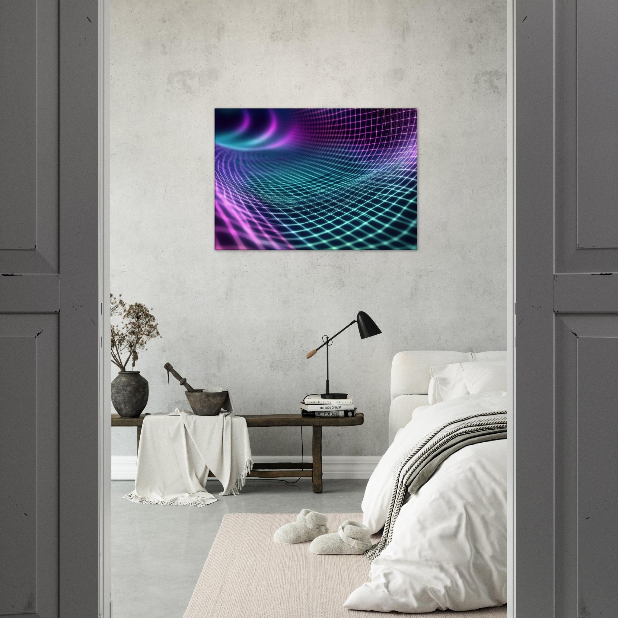 Canvas Landscape - Quantum Reverberation Cascading waves of transit 2 - Shop Ai Art WebShop - Digital Art online Store