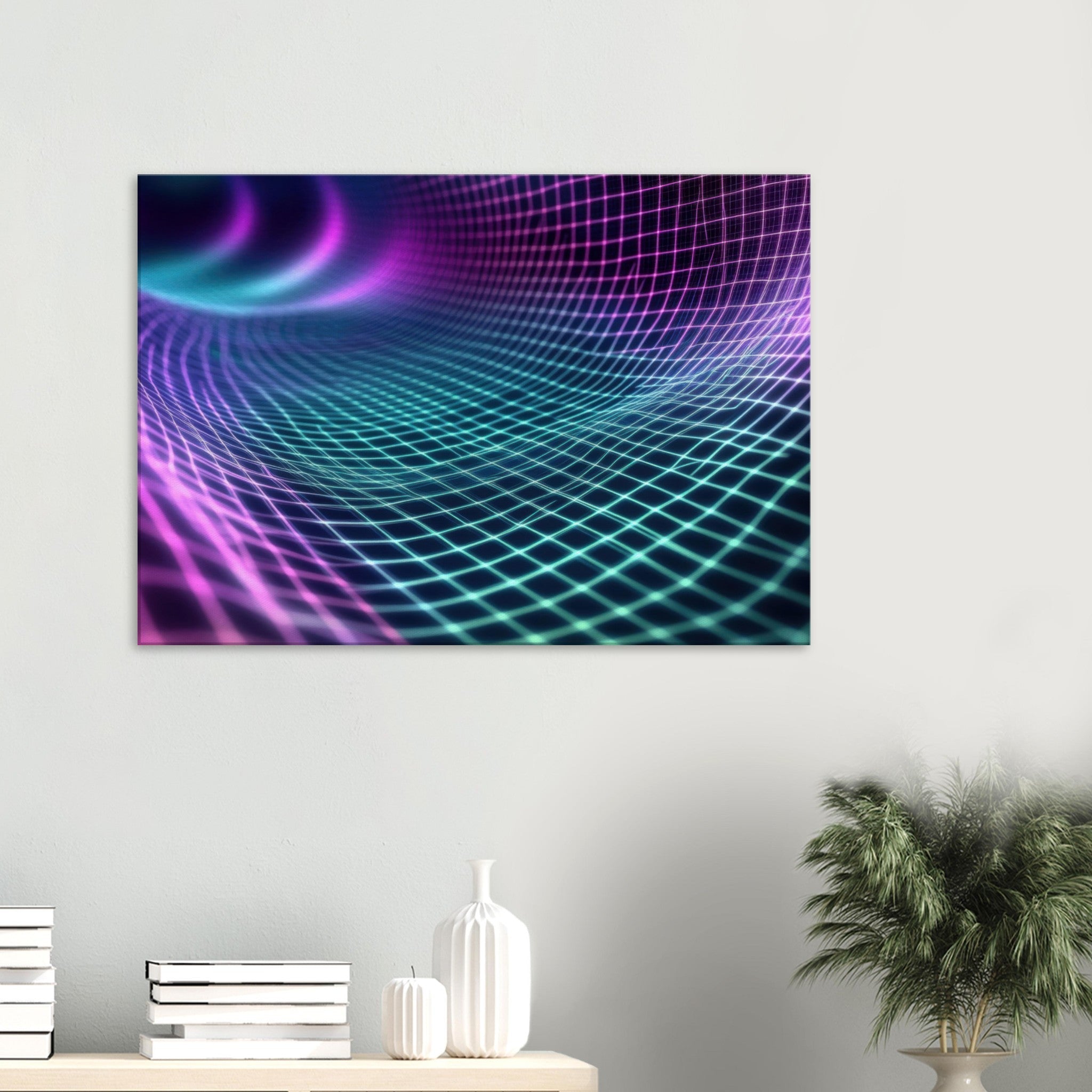 Canvas Landscape - Quantum Reverberation Cascading waves of transit 2 - Shop Ai Art WebShop - Digital Art online Store