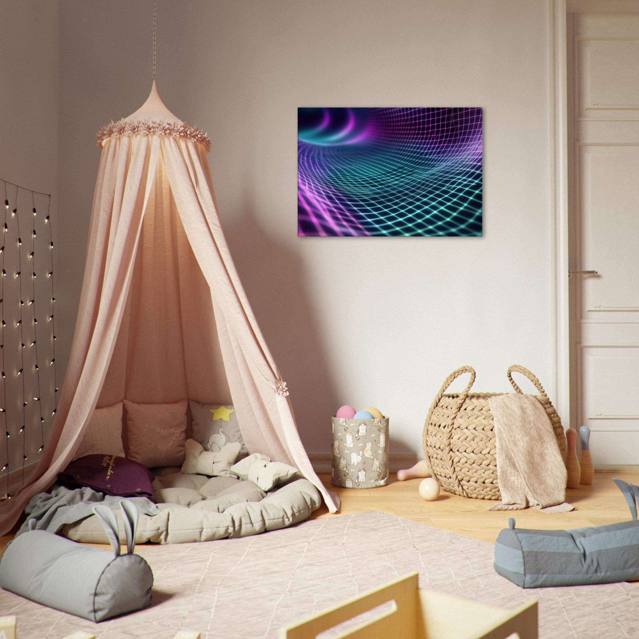 Canvas Landscape - Quantum Reverberation Cascading waves of transit 2 - Shop Ai Art WebShop - Digital Art online Store