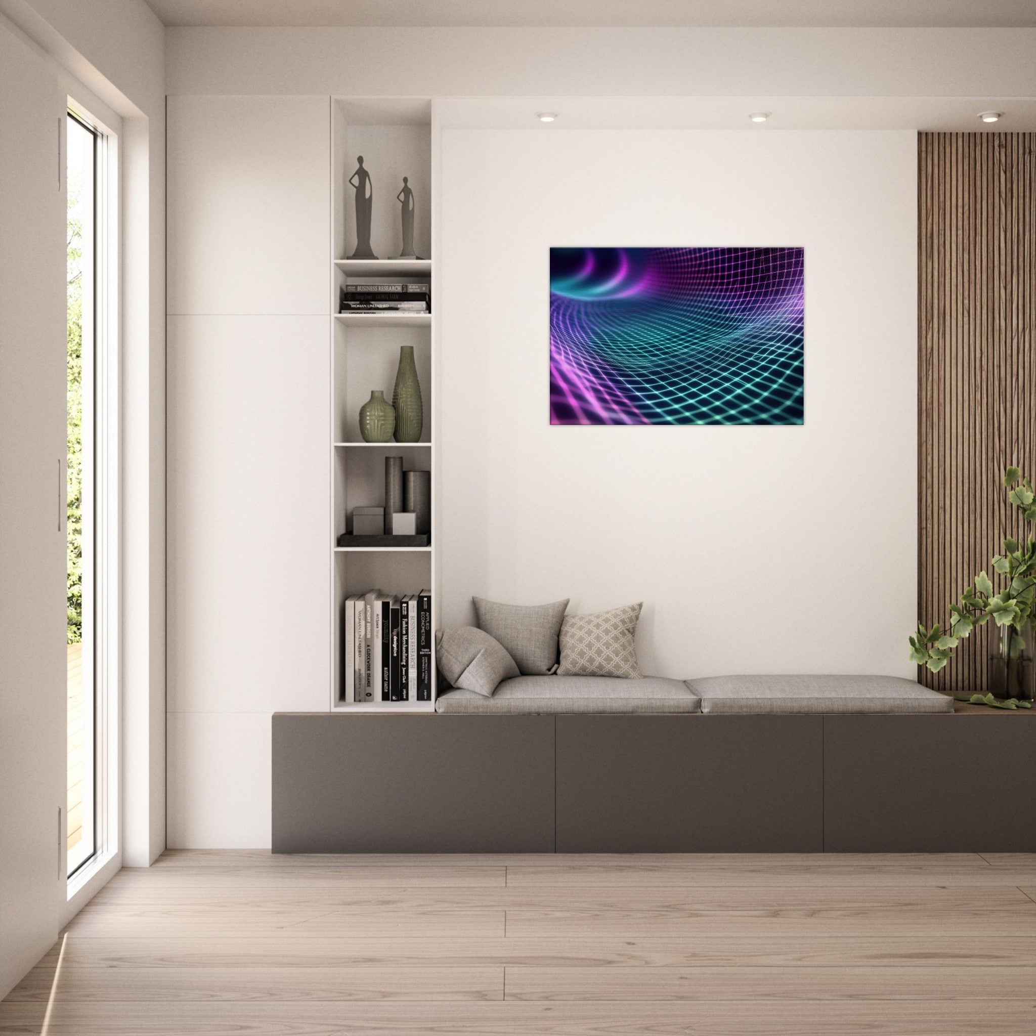 Canvas Landscape - Quantum Reverberation Cascading waves of transit 2 - Shop Ai Art WebShop - Digital Art online Store