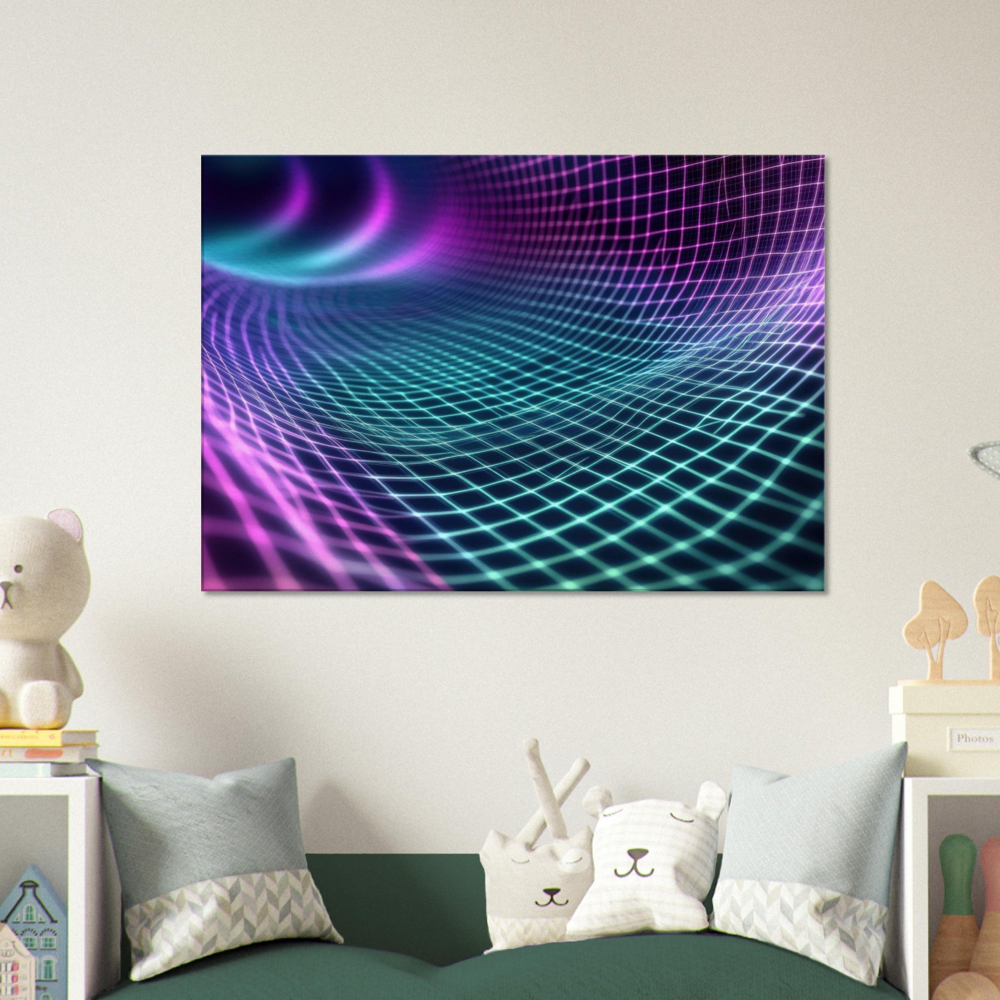 Canvas Landscape - Quantum Reverberation Cascading waves of transit 2 - Shop Ai Art WebShop - Digital Art online Store