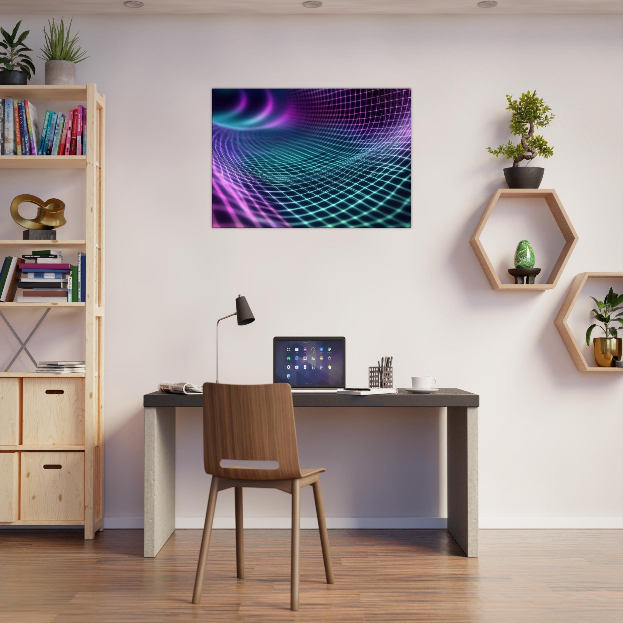 Canvas Landscape - Quantum Reverberation Cascading waves of transit 2 - Shop Ai Art WebShop - Digital Art online Store